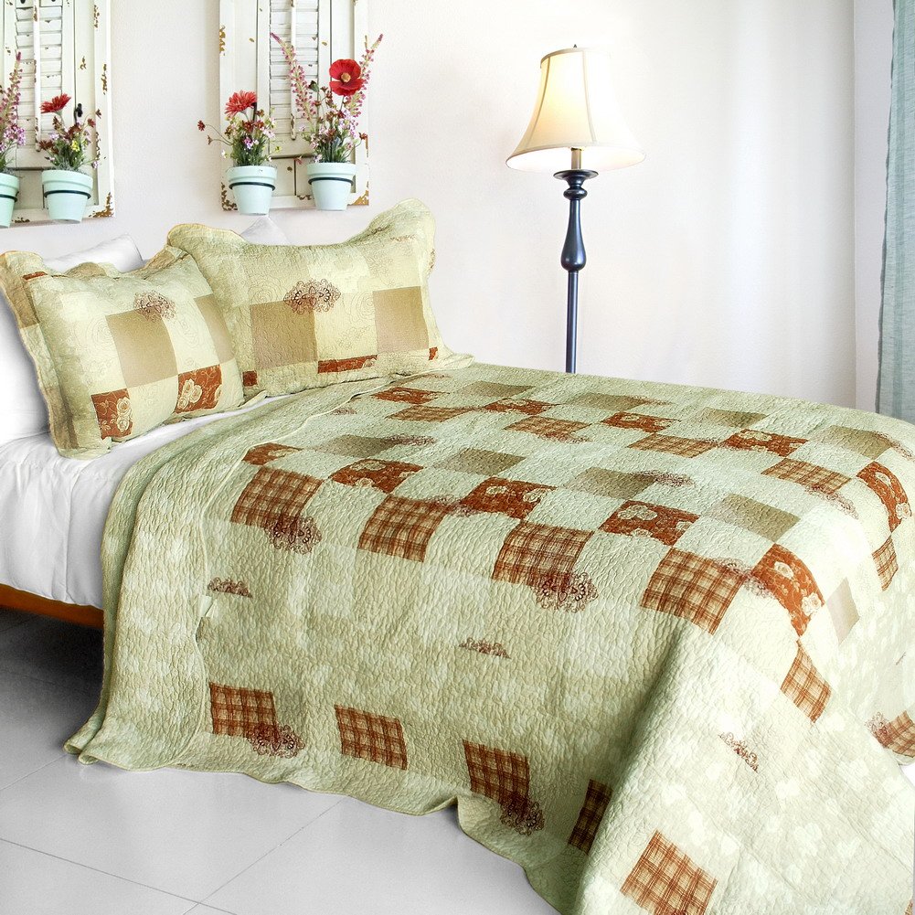 Blancho 3-Piece Cotton Vermicelli-Quilted Printed Bedding Set - Full/Queen Size - Soft & Breathable Comforter Cover with Pillow Shams - Perfect for Cozy Bedroom Decor, Guest Rooms & Dorm Essentials
