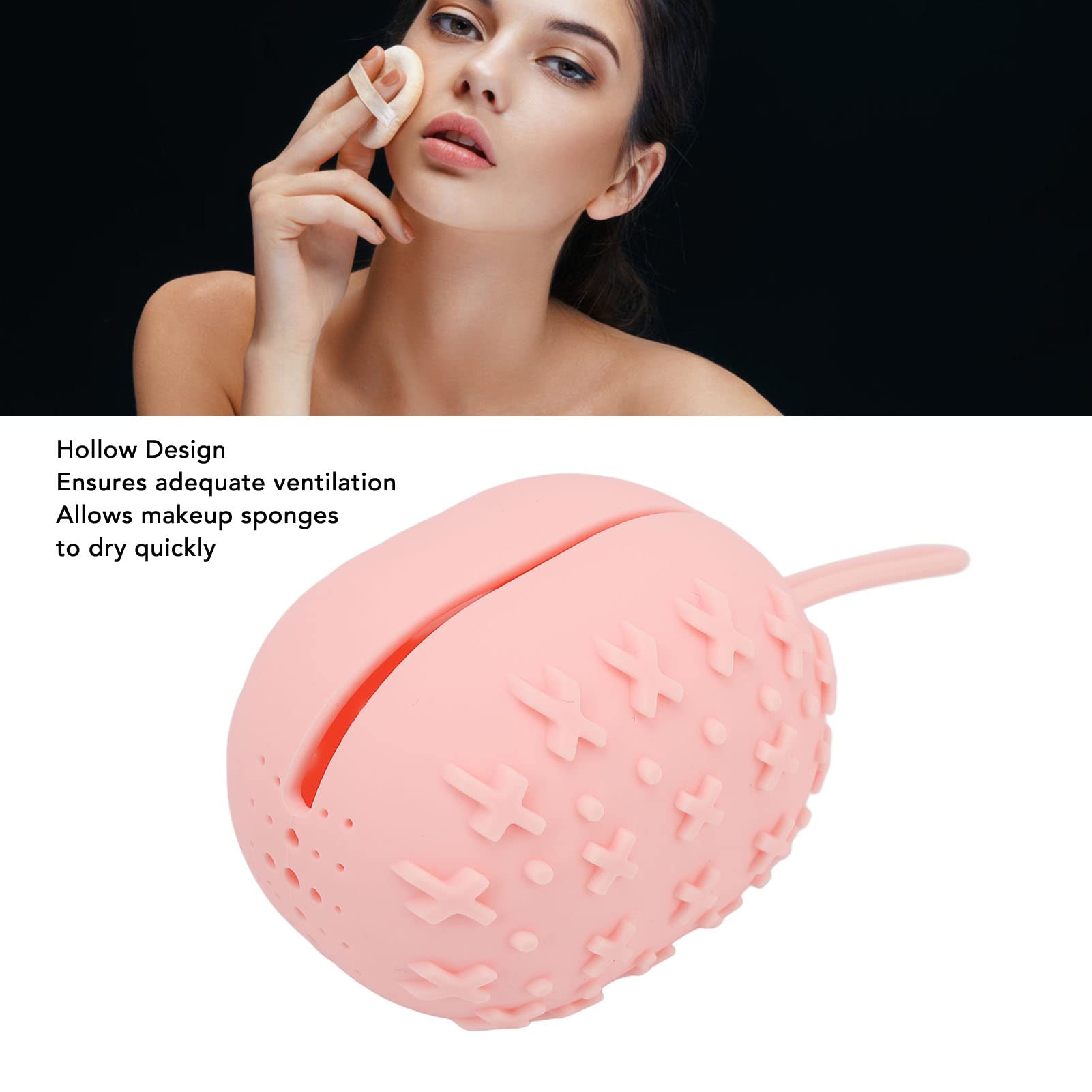 Breathable Makeup Sponge Case for Travel & Home - Pink