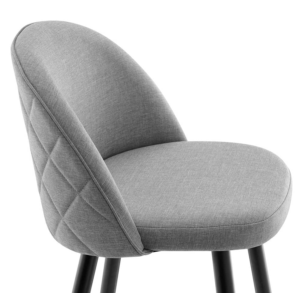 Modway Cordial Fabric Upholstered Bar Stools Set of 2 - Light Gray Modern Kitchen Counter Stools for Dining Room, Breakfast Nook & Home Bar