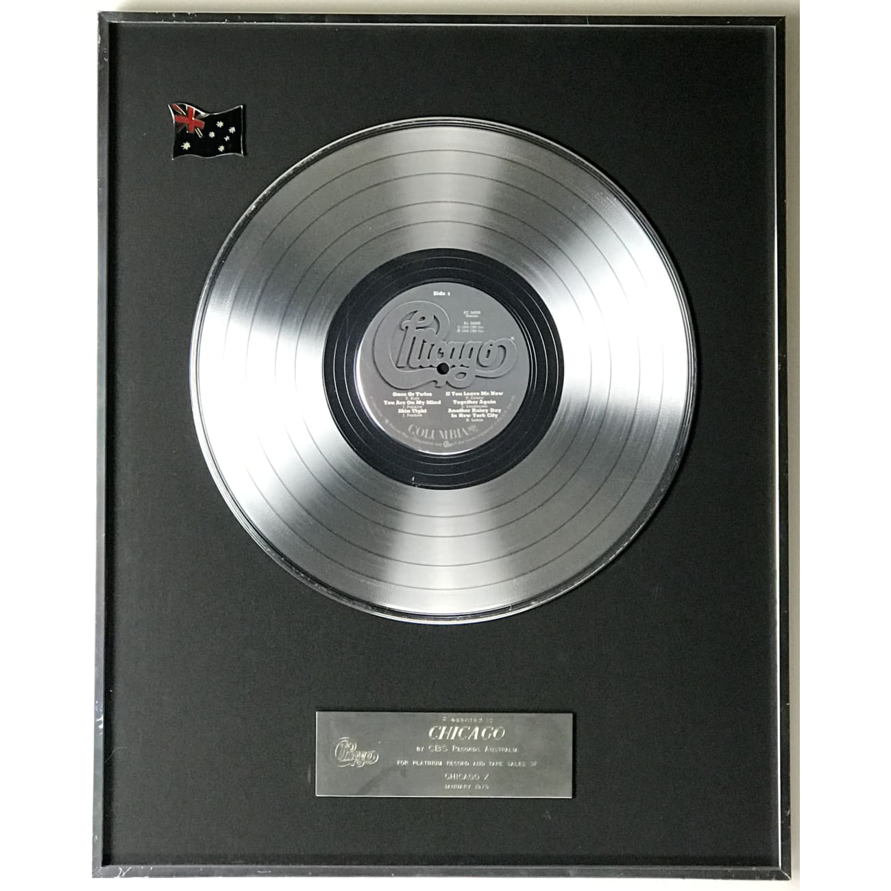 Chicago X 1979 Australian Label Award - Rare Collectible Music Memorabilia for Chicago Fans & Vinyl Record Collectors - Perfect for Display in Music Rooms, Man Caves & Collector's Showcases