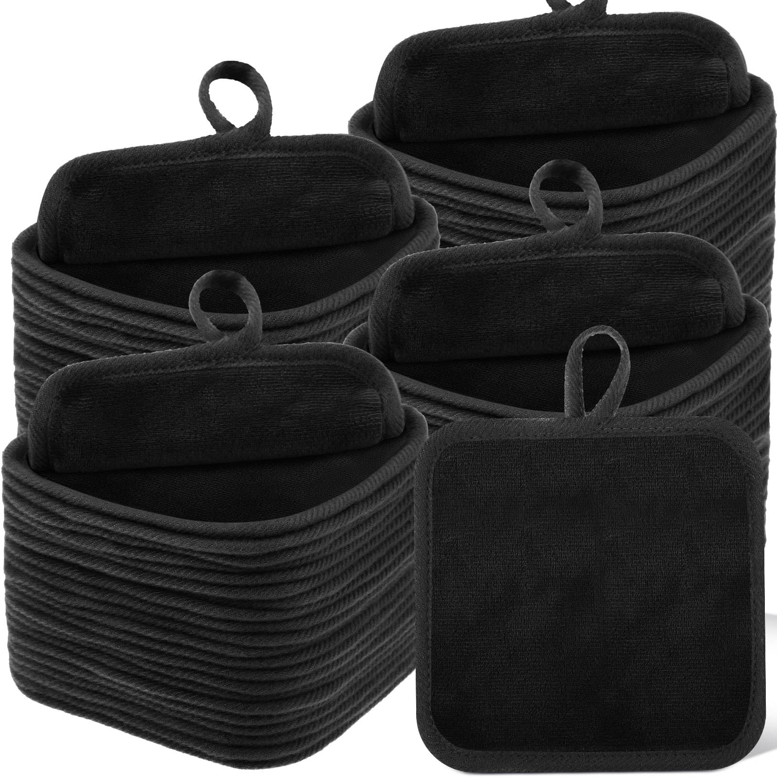 32 Pcs Reusable Makeup Remover Pads 5x5 Inch - Soft Microfiber Washable Makeup Remover Cloths for Face & Eyes - Gentle Makeup Removal Towels for Women (Black) | Perfect for Travel, Daily Skincare & Eco-Friendly Beauty Routine