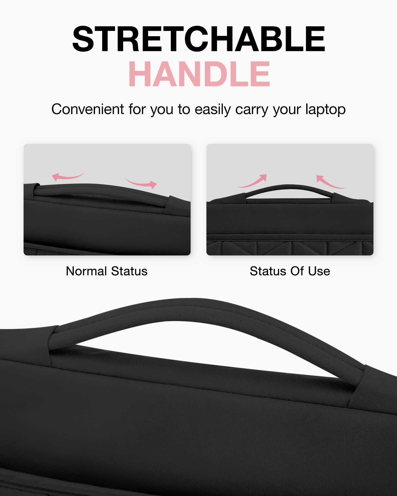 BAGSMART 13-14 Inch Padded Laptop Sleeve with Handle - Shockproof Protective Case for MacBook Air Pro 13.3