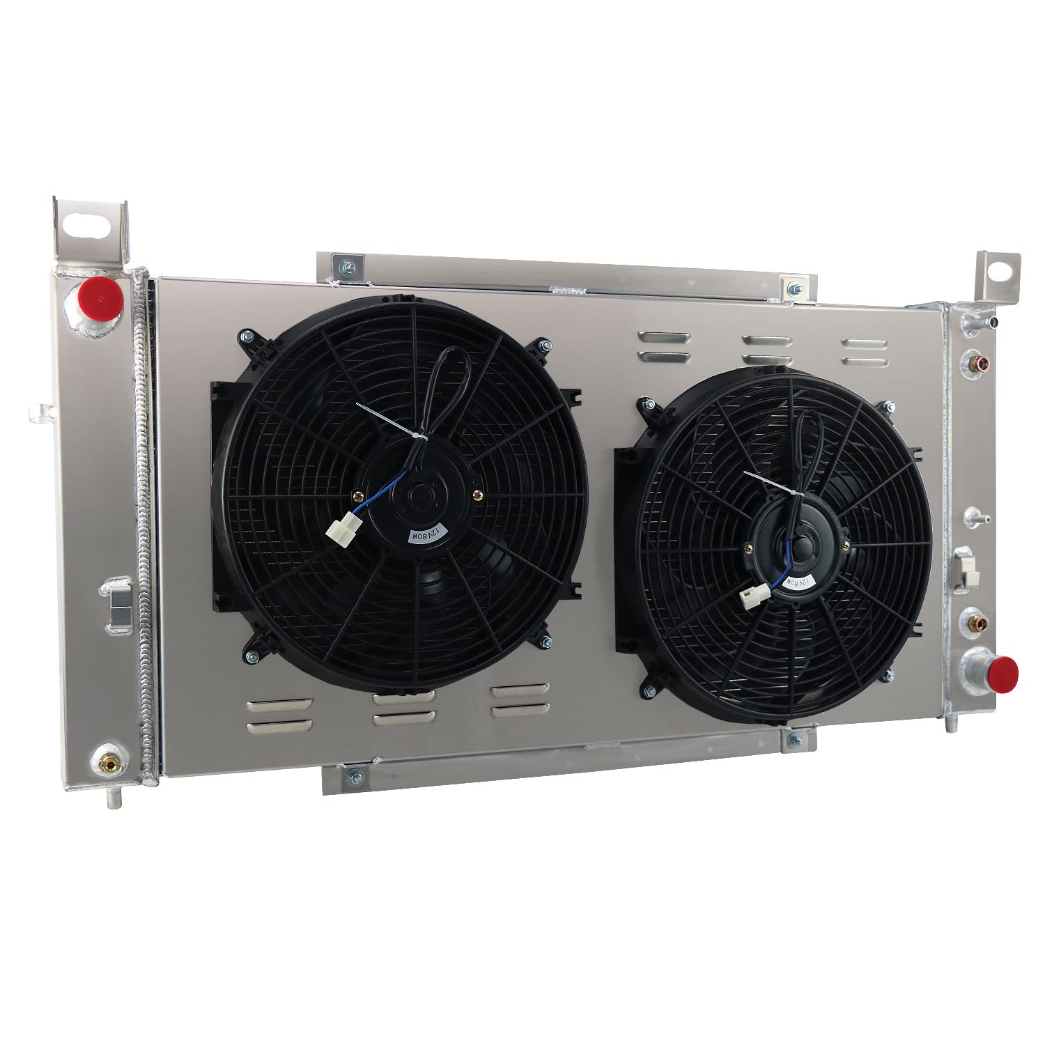 3 Row Radiator Fan Shroud Combo Kit for 1999-2012 GMC Chevrolet Sierra Yukon Silverado 1500 2500 3500 HD - Fits 4.3L 4.8L 5.3L 6.0L Engines - 40