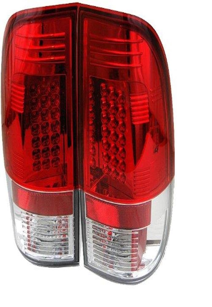 Spyder 5003485 LED Tail Lights Red Clear for 1997-2003 Ford F150 Styleside & 1999-2007 F250/350/450/550 Super Duty - High Visibility Replacement Lights for Night Driving & Enhanced Safety