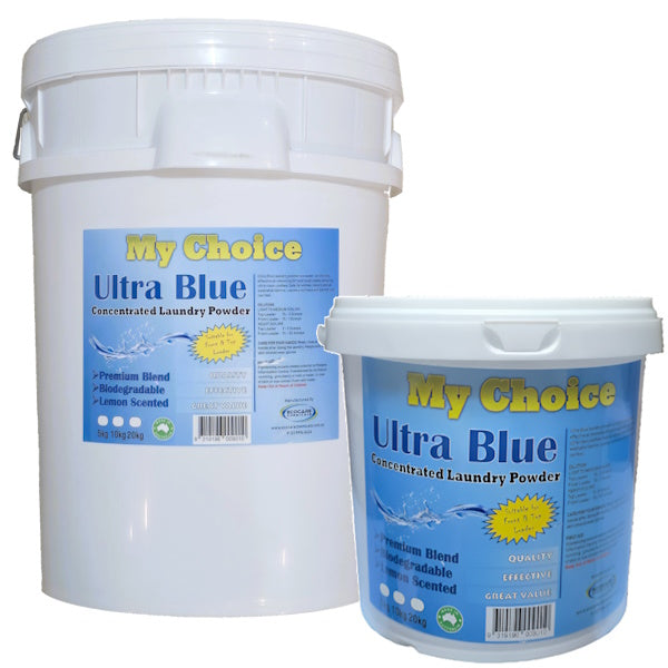 My Choice Ultra Blue Laundry Detergent Powder - Powerful Stain Removal for Whites & Colors | Perfect for Family Laundry, Travel & Camping