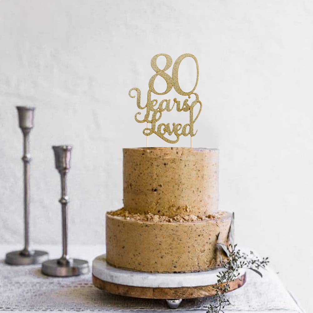 80th Birthday Cake Topper - Elegant Glitter Photo Decoration for Anniversary & Party Supplies | Perfect for Milestone Celebrations, Retirement Parties & Family Gatherings