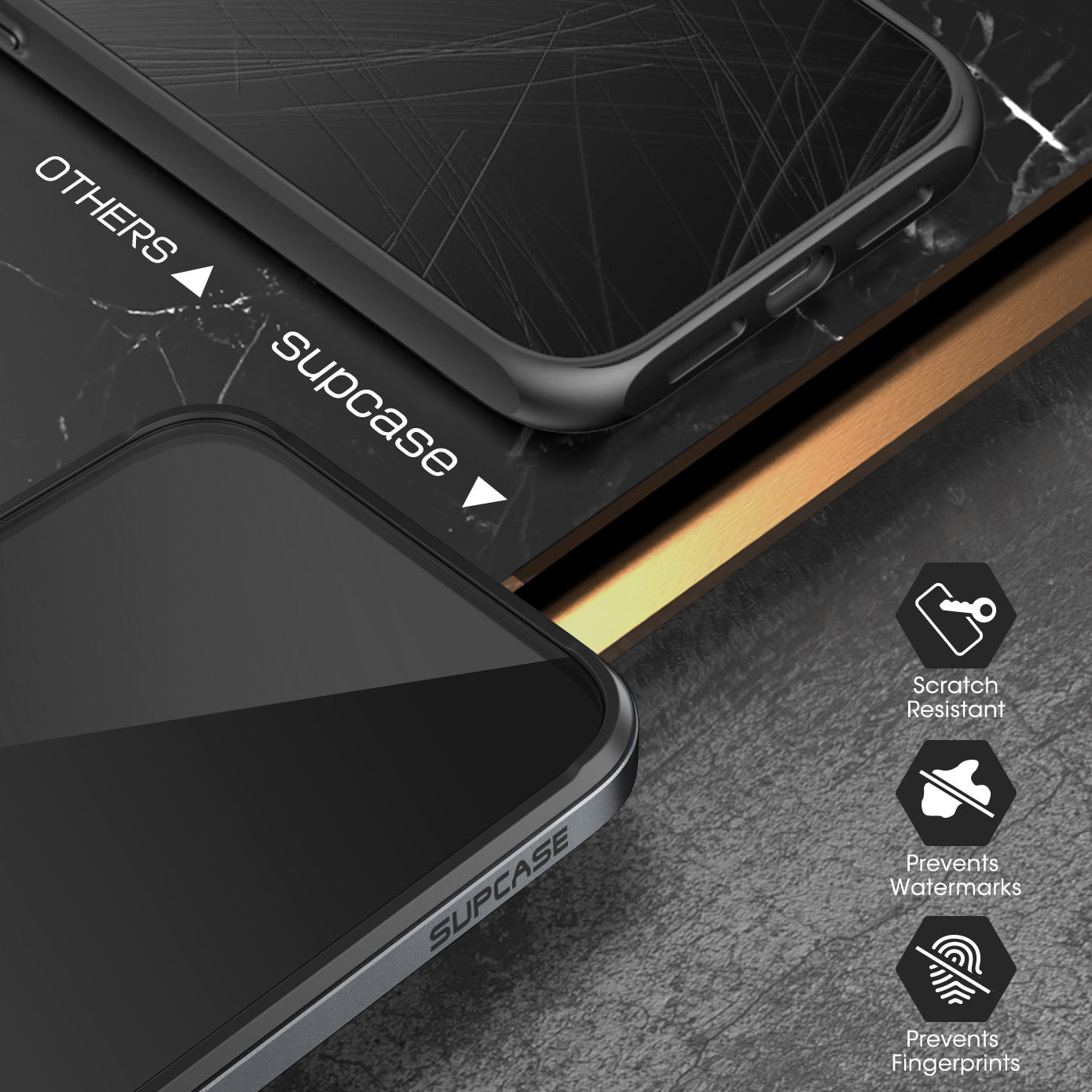 iPhone 13 6.1 Inch Case with Built-in Screen Protector - Unicorn Beetle Edge Shockproof Clear Black Protective Cover for Everyday Use, Work & Outdoor Activities