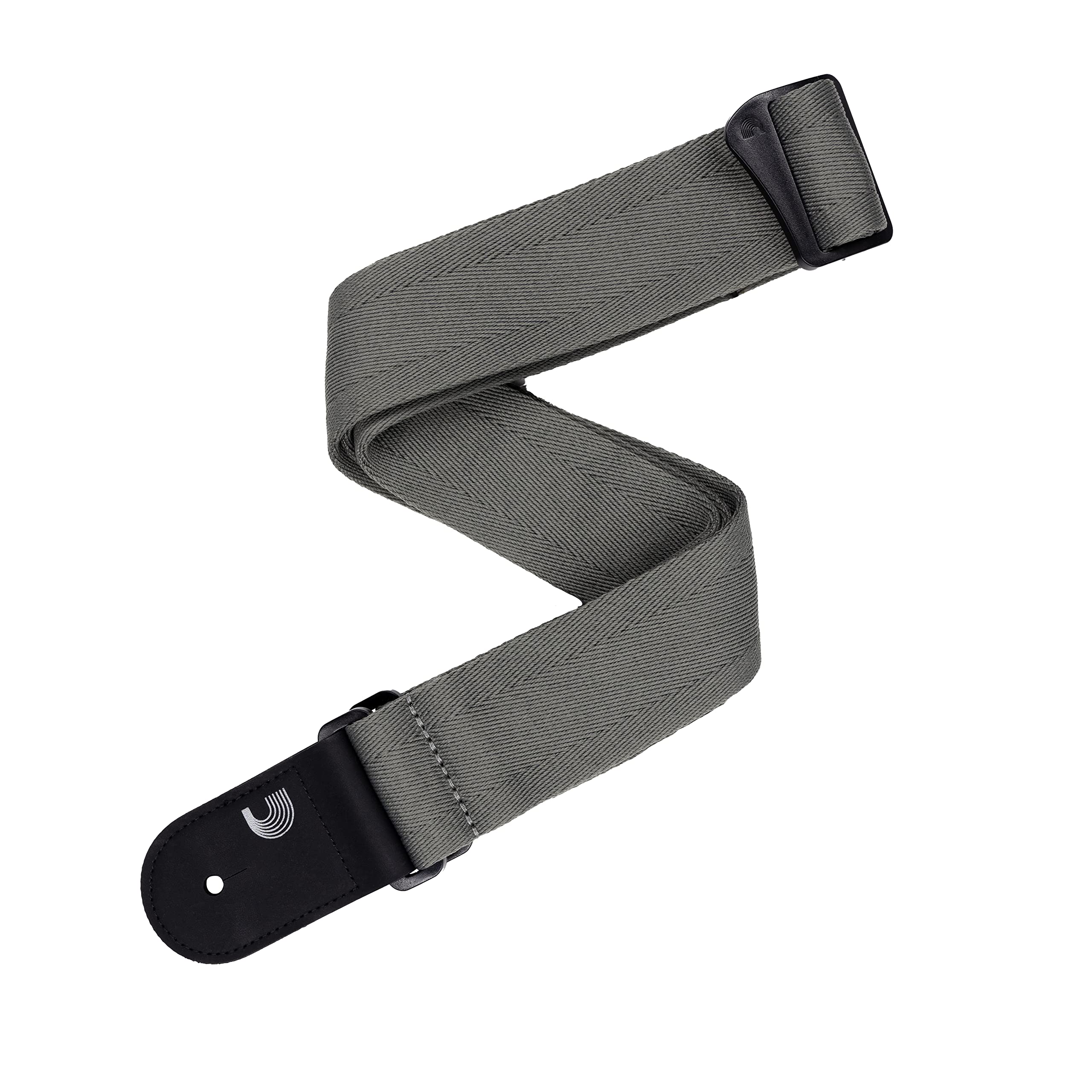 D'Addario Premium Woven Guitar Strap - Adjustable Eco-Comfort Strap for Electric, Acoustic & Bass Guitars - Soft Padded Shoulder Support - Grey - Perfect for Live Performances, Studio Sessions & Practice
