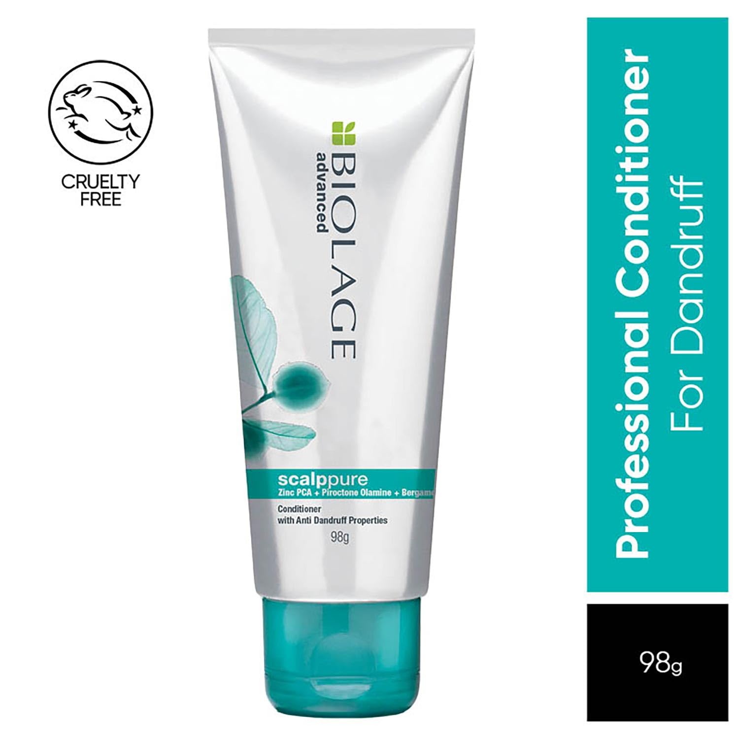 Biolage Professional Scalppure Anti-Dandruff Conditioner - Visible Flake Removal from First Use with Bergamot - Deep Scalp Treatment for Men & Women - Cruelty-Free 98g - Perfect for Dry, Itchy Scalp & Dandruff Control at Home or Salon