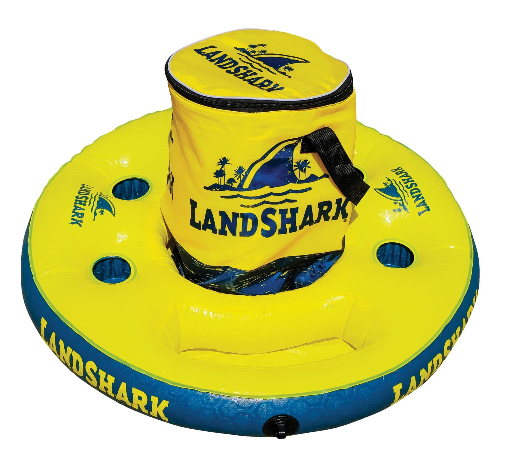 Land Shark Float N Go Island Style Lounger - Premium Inflatable Pool Float for Adults, Yellow, One Size - Perfect for Pool Parties, Beach Relaxation & Summer Vacations