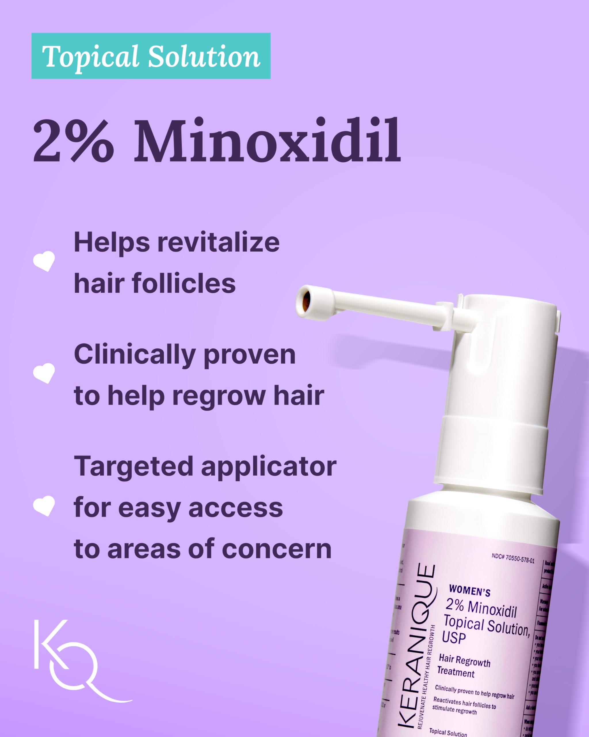 Keranique Hair Growth Treatment for Women - Minoxidil Regrowth System with Hydrating Shampoo & Conditioner + Volumizing Spray | Effective Hair Loss Solution for Thinning Hair | Perfect for Daily Use & Salon-Quality Results at Home