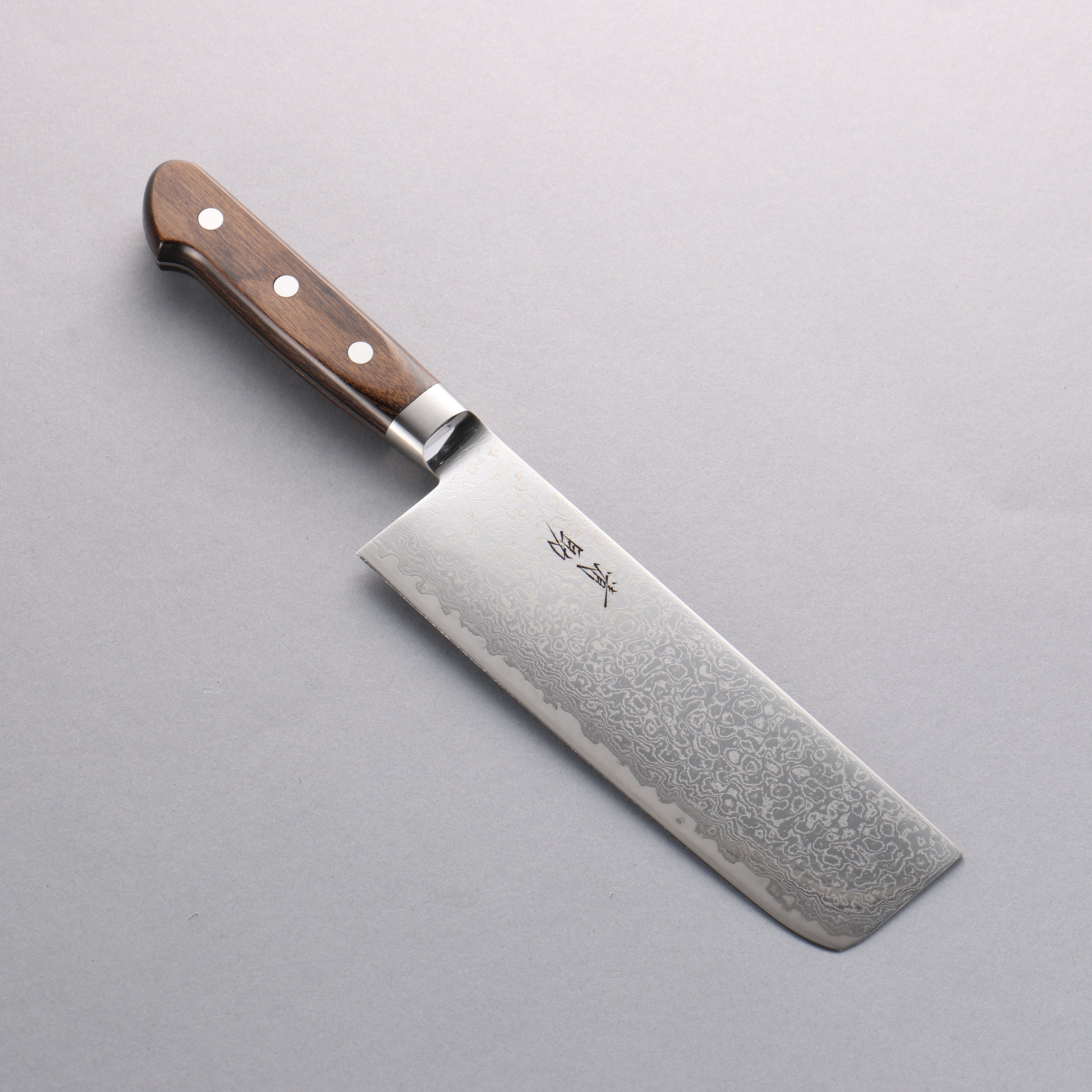 Premium Seisuke Kagami2 AUS10 Damascus Nakiri Knife - 165mm Mirrored Finish with Brown Pakkawood Handle - Perfect for Sushi, Vegetables & Precision Cutting in Professional & Home Kitchens