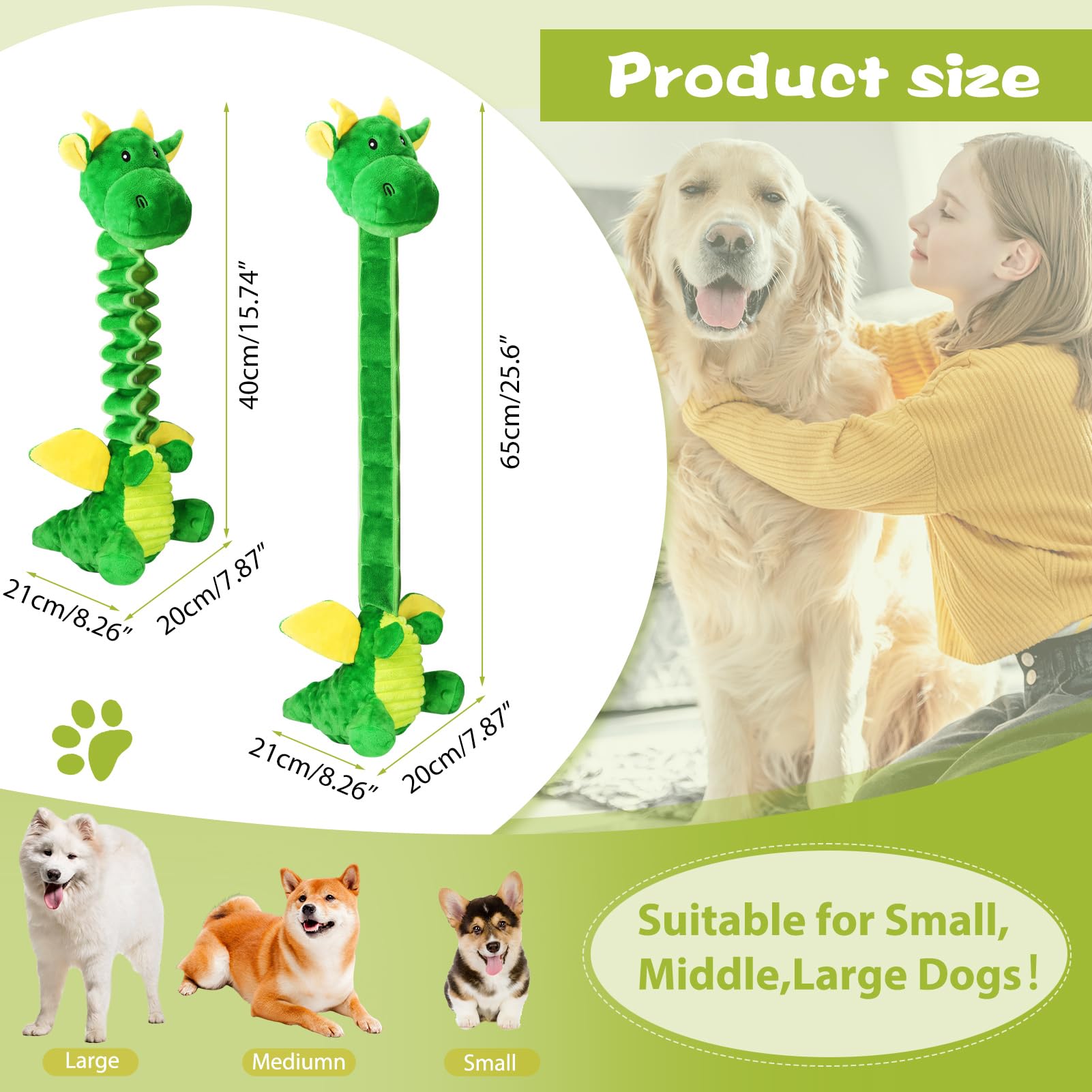 Durable Squeaky Dog Toys for Small Medium Large Dogs - Interactive Plush Tug of War Puppy Toys with Crinkle Paper, Perfect for Bonding & Playtime - Great for Indoor & Outdoor Fun, Chewing & Training