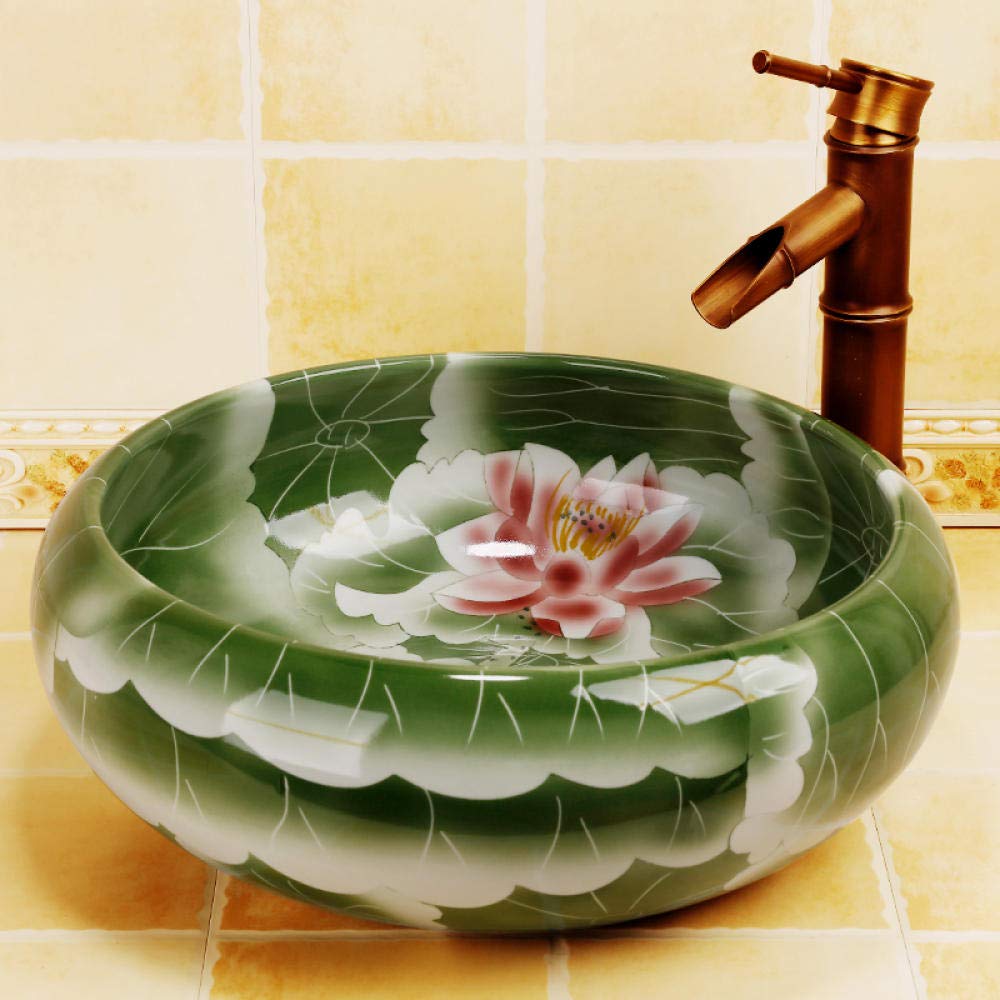LEFEDA Ceramic Vessel Sink for Bathroom - White Countertop Wash Basin, Modern Above Counter Art Sink for Home & Restaurant Bathrooms | Perfect for Powder Rooms, Guest Baths & Commercial Restrooms