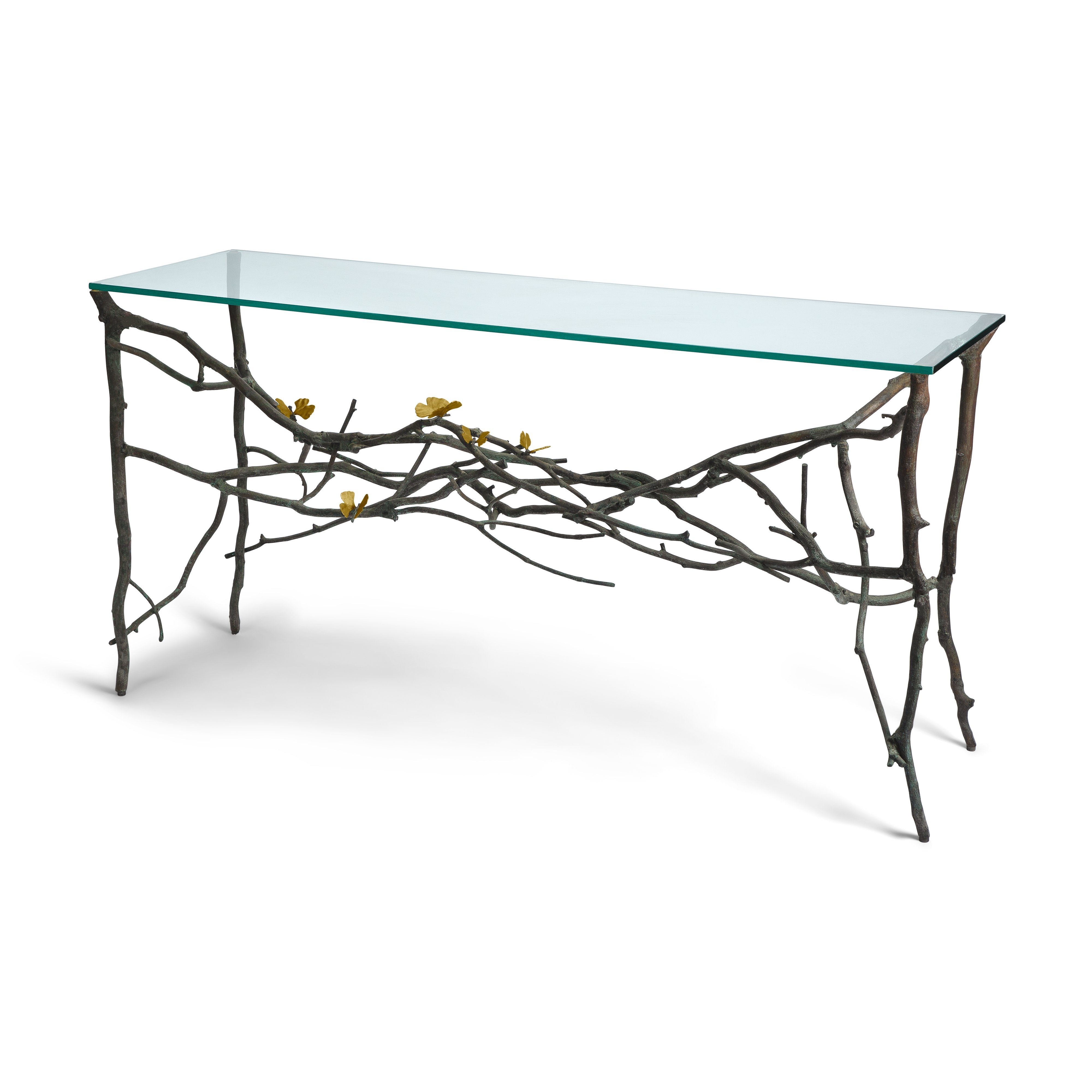 Elegant Butterfly Ginkgo Console Table - Entryway Sofa Table with Unique Leaf Design for Home Decor & Living Room
