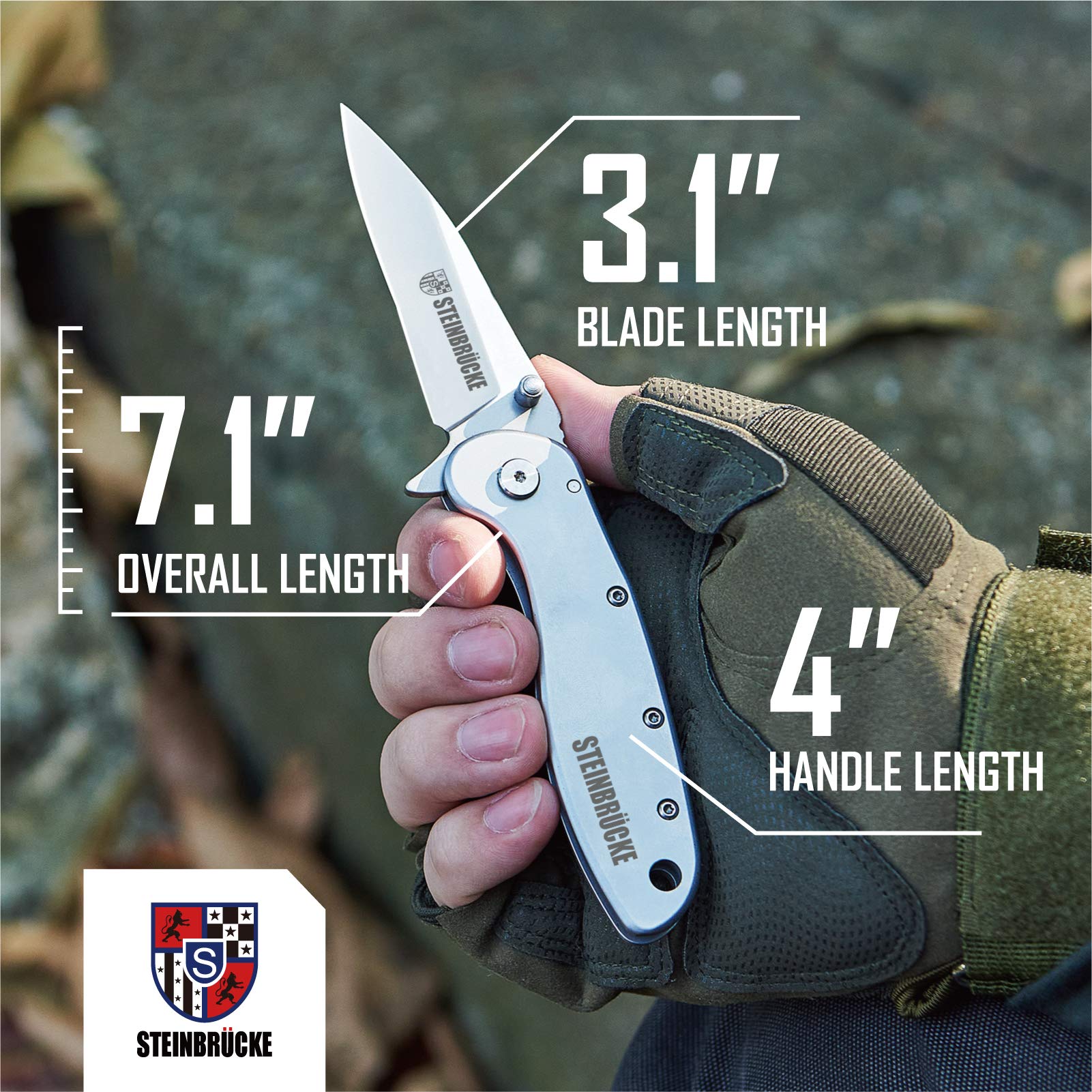 Premium Folding Pocket Knife for Men - 3.1