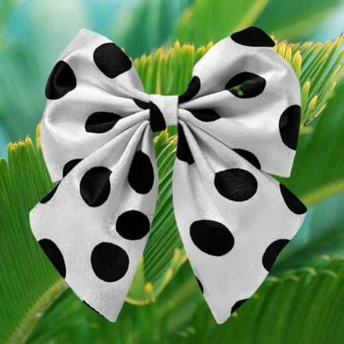 LIVECOOL Hair Clips for Girls & Women - Unisex Alligator Bows with Grosgrain Ribbon | Unicorn Hair Barrettes & Luxury Satin Scrunchies (2-Piece Set, Big Polka Dots) - Perfect for School, Parties & Everyday Styling