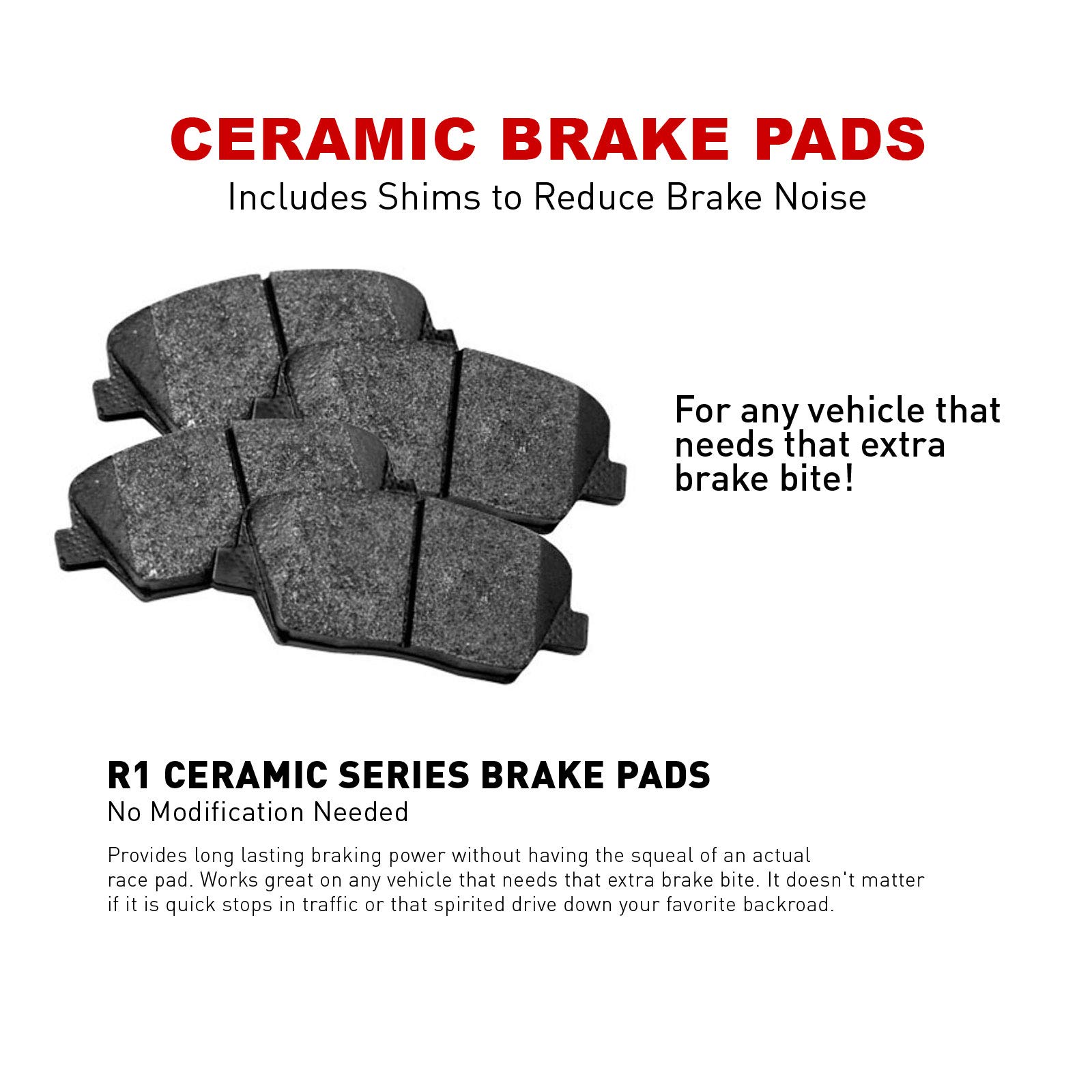 R1 Concepts Rear Brake Pads and Rotors Kit - Ceramic Brake Pads & Drilled Rotors (RPC.35110.02) | High-Performance Braking for Trucks, SUVs & Sedans | Smooth Stops & Reduced Noise