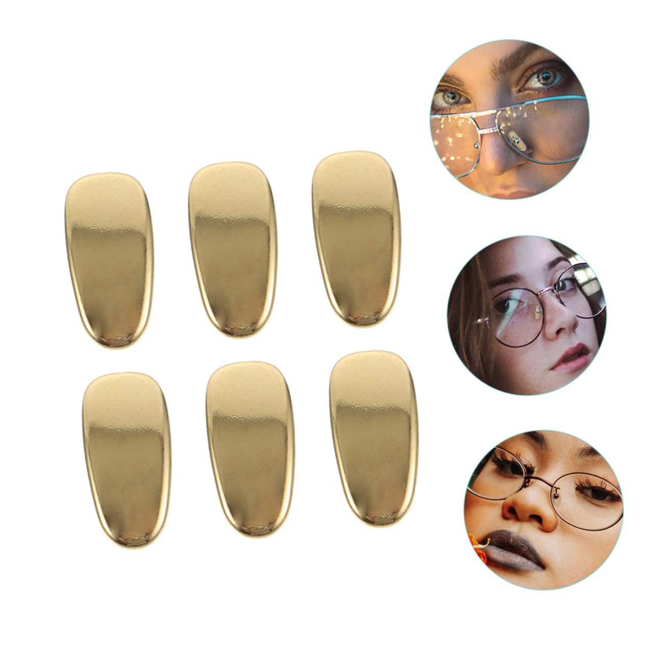 Lurrose 6-Pack Metal Nose Pads for Glasses - Comfortable Nose Supports & Seal Accessories - Perfect for Reading, Driving, and Daily Wear
