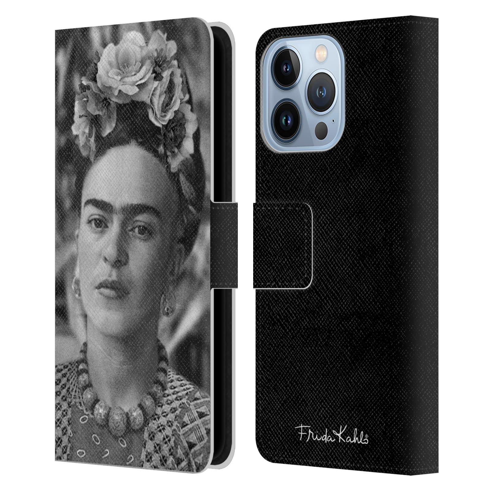 Frida Kahlo Floral Headdress iPhone 13 Pro Case - Officially Licensed Leather Book Wallet Cover with Inspirational Quotes, Perfect for Art Lovers & Daily Protection