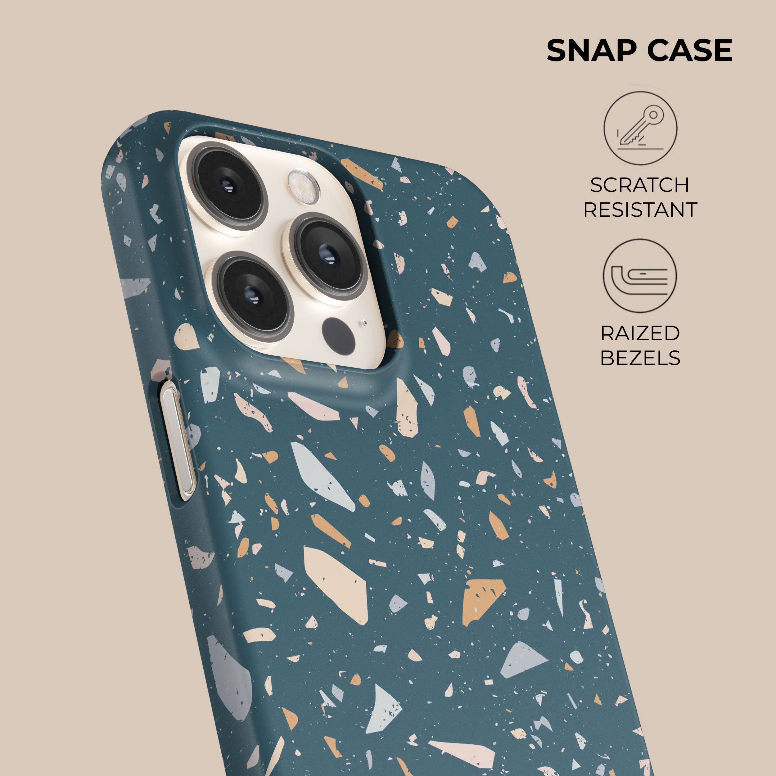 Terrazzo Pattern Phone Case for iPhone & Samsung - Stylish & Durable Vanity Cover for Everyday Use, Work, and Travel