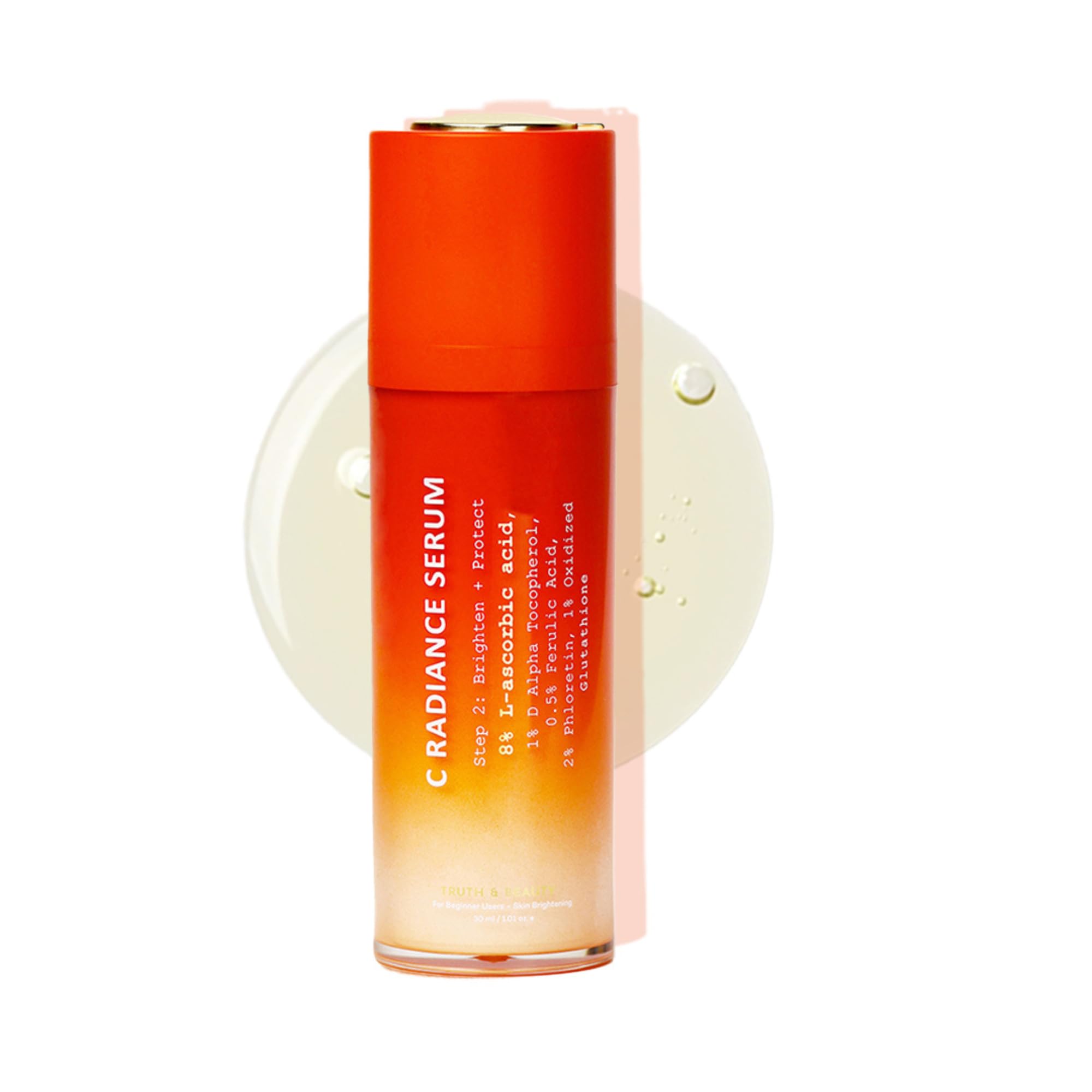 TRUTH & BEAUTY Vitamin C Radiance Serum for Face - Brightening Serum with Vitamin C for All Skin Types, Lightens Dark Spots, Reduces Wrinkles & Boosts Collagen Production (30ml) - Perfect for Morning Skincare Routine & Achieving Glowing Skin