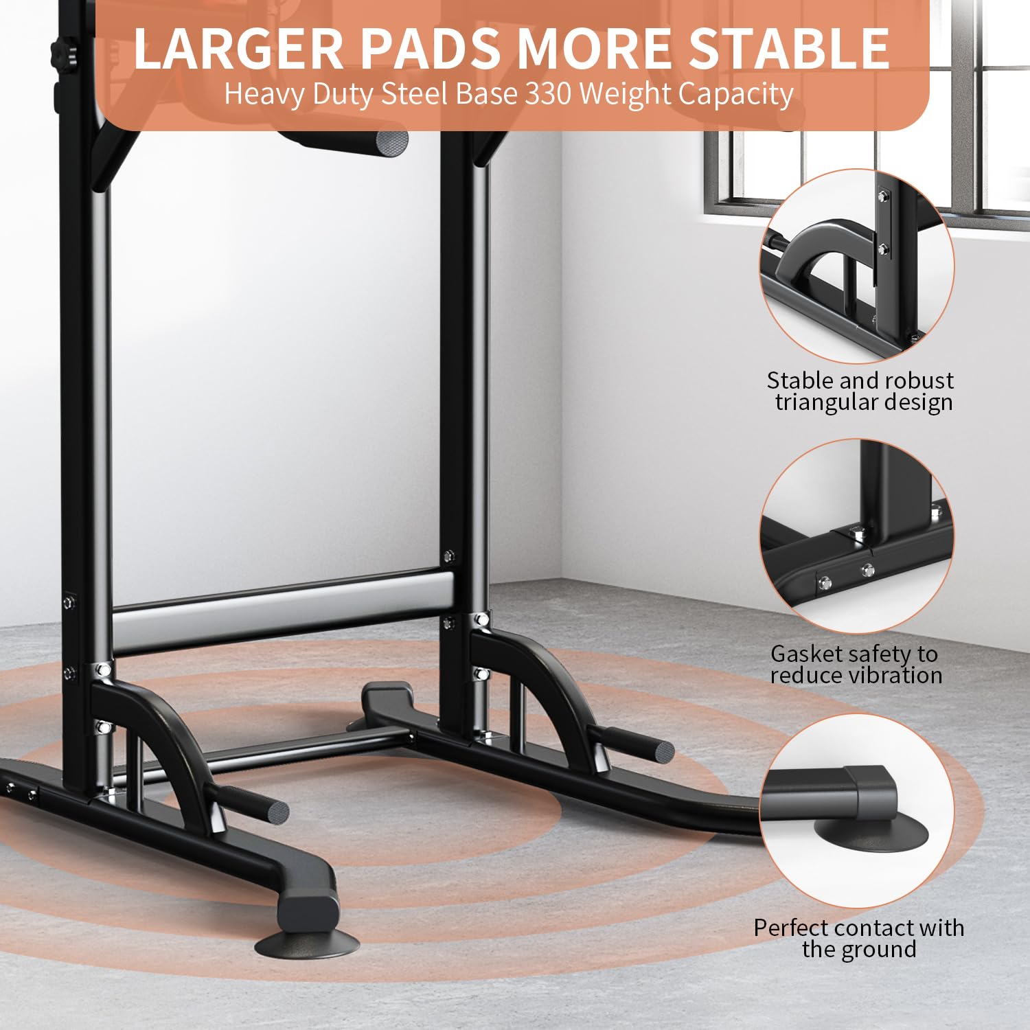 Wesfital Pull Up Bar Power Tower - Adjustable Dip Station for Home Gym, Multi-Functional Strength Training Equipment for Men & Women - Perfect for Full Body Workouts, Muscle Building & Home Fitness