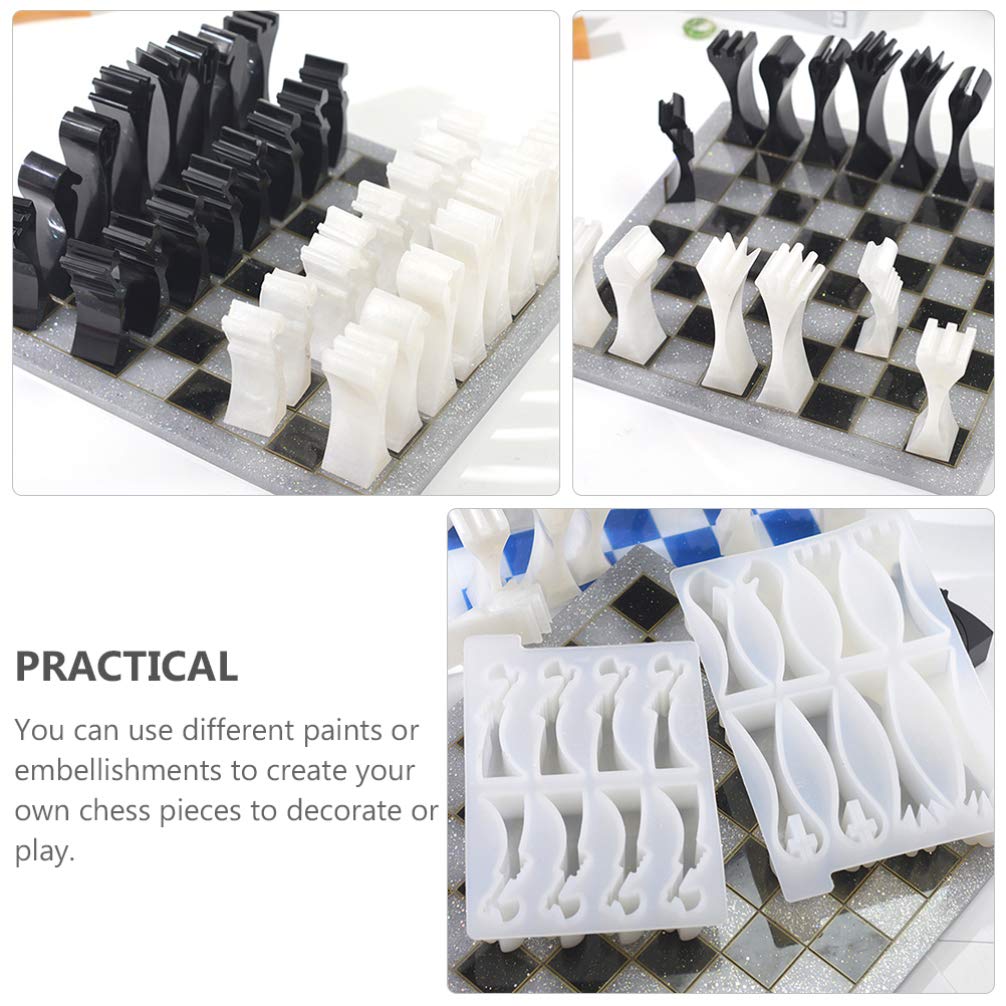 EXCEART 3D Chess Resin Molds Set - Includes King & Soldier Pieces for Epoxy Casting, DIY Crafts & Chocolate Making | Perfect for Board Game Lovers & Home Decor Projects