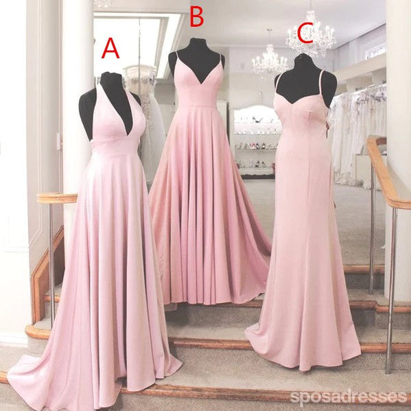 Light Pink A-Line V-Neck Long Bridesmaid Dress - Elegant Mismatched Bridesmaid Gown WG1126 | Perfect for Weddings, Formal Events & Special Occasions