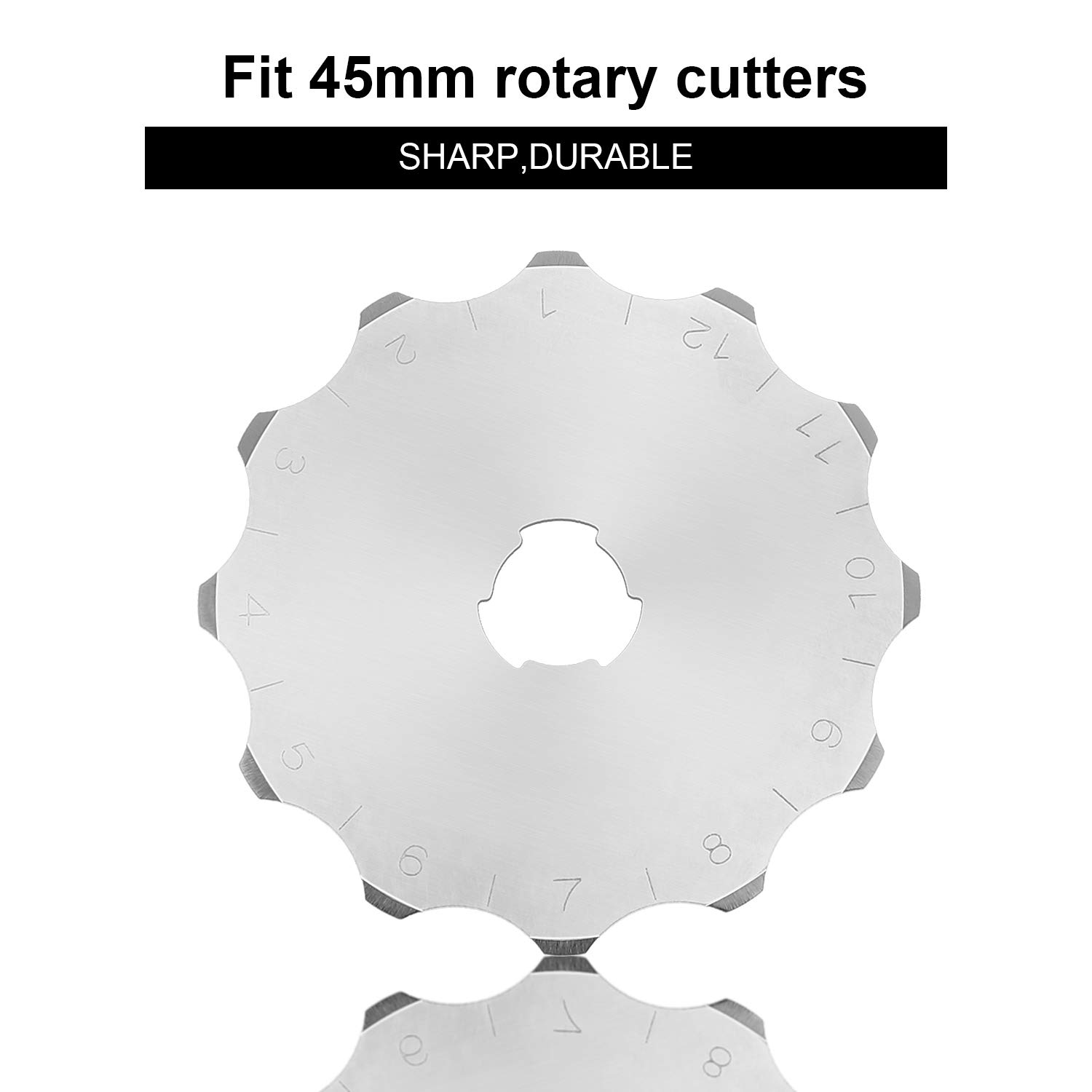 Mudder 2-Pack 45mm Perforating Rotary Cutter Blades - Premium Stitch Replacement Blades with Plastic Case for Crochet, Crafting, Sewing, Leather & Paper Cutting | Ideal for DIY Projects, Scrapbooking & Fabric Arts
