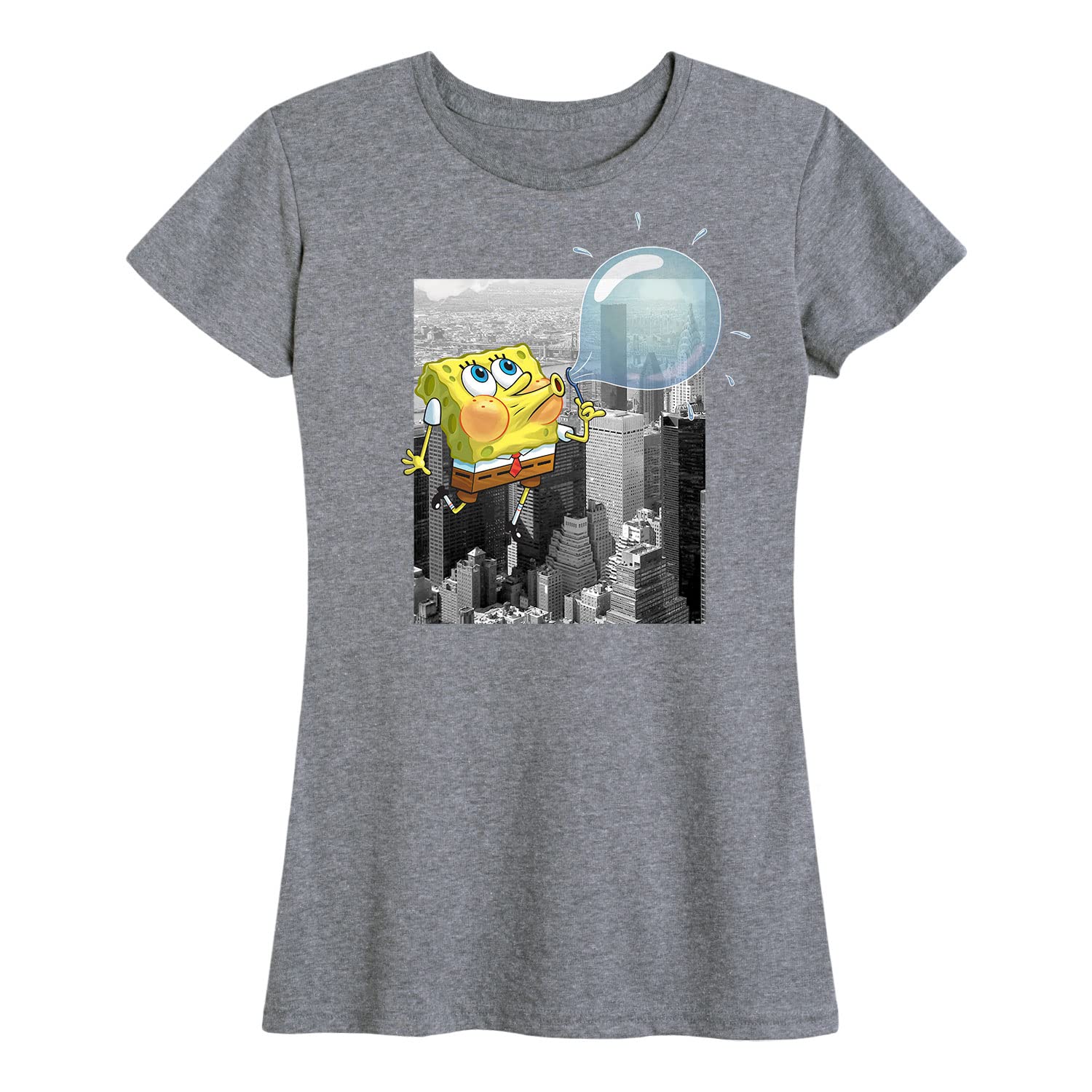 Spongebob Squarepants Graphic T-Shirt for Women - Soft Short Sleeve Cartoon Tee with Spongebob and Friends - Perfect for Casual Wear, Cosplay, and Nickelodeon Fans