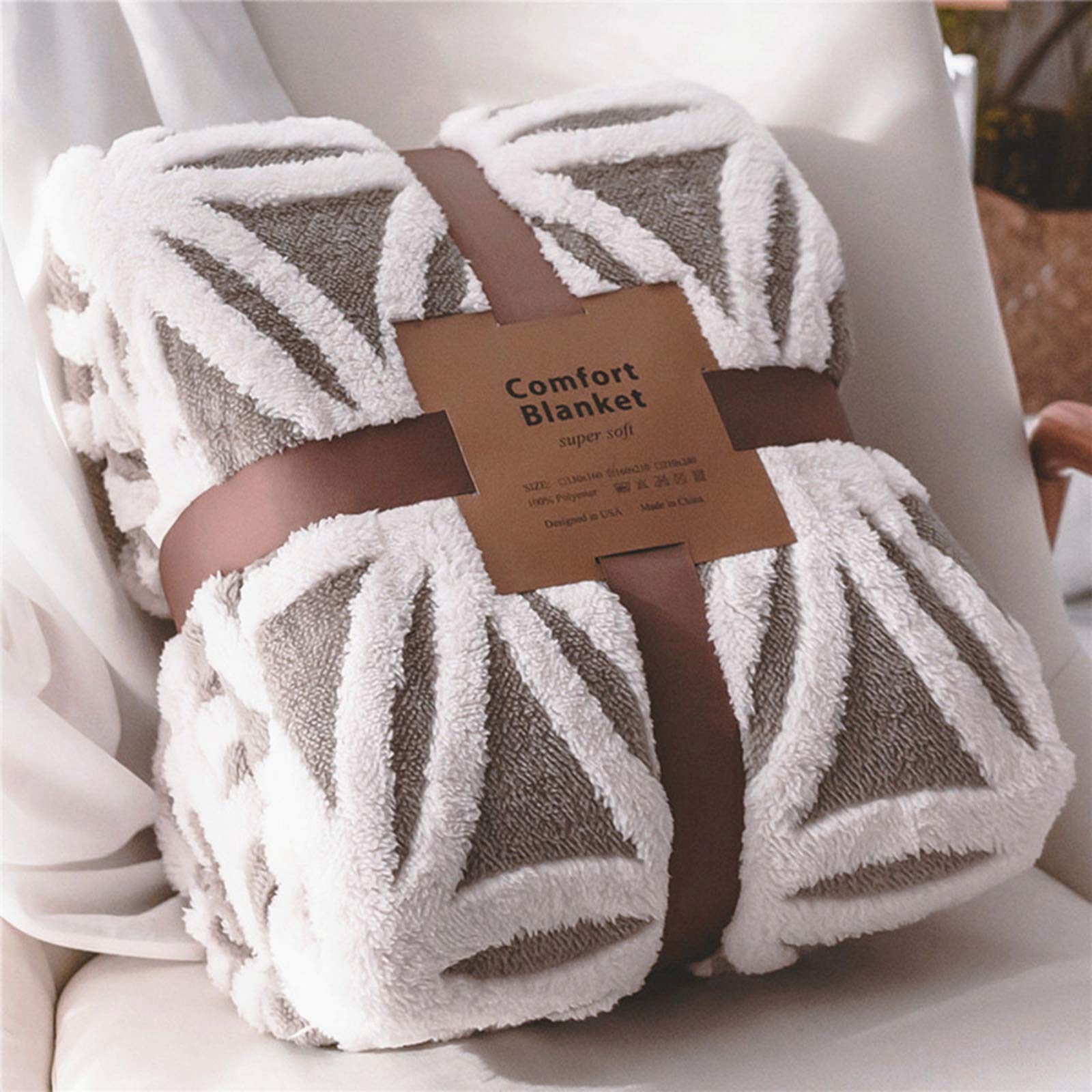 LOMAO Sherpa Fleece Blanket 71x80 Inches - Ultra Soft & Fuzzy Dual Sided Throw Blanket for Couch, Sofa, Bed - Warm Cozy Blanket for Winter, Home, Office, Travel (Grey, 71