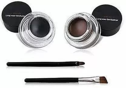 Wiffy Long Lasting Gel Eyeliner - Waterproof Smudge Proof Black & Brown 2-in-1 Gel Eyeliner & Kajal (6g) for Precise Winged Liner & Natural Eye Makeup | Perfect for Day to Night Looks, Professional Makeup Artists & Beginners