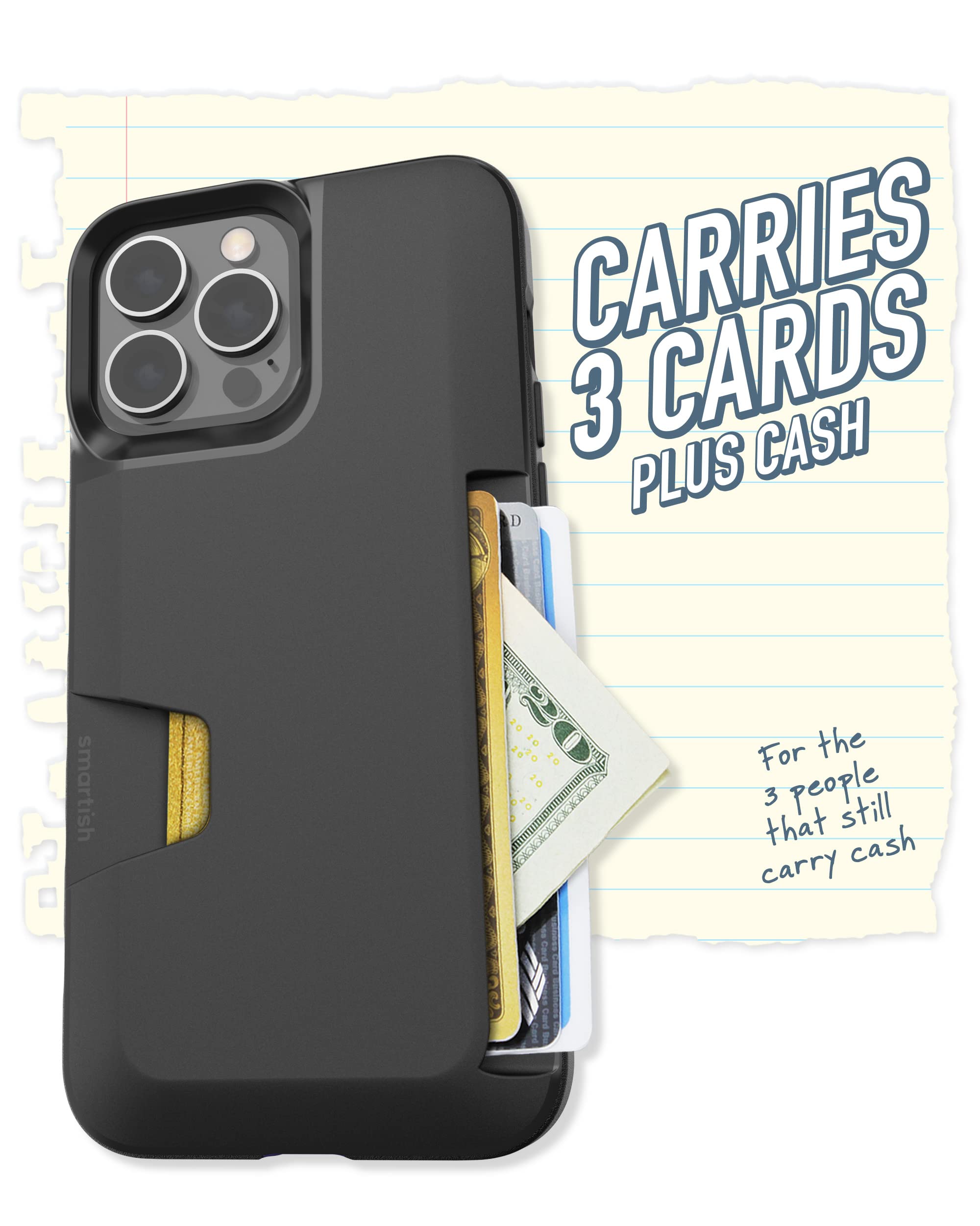 Smartish Aquarius iPhone 13 Pro Max Wallet Case - Slim Protective Credit Card Holder with RFID Protection | Perfect for Everyday Use, Travel & Business (Fits iPhone 13 Pro Max)