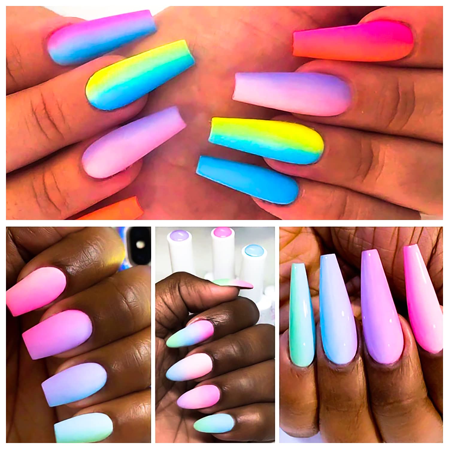 **DANNEASY 6Pcs Nail Brush Set - Acrylic Nail Art Brush, Ombre Brush, Oblique Head French Tips Brush, Nail Painting Pen & Gradient Brushes for Professional Nail Design | Perfect for Salon, DIY Manicure & Nail Art Enthusiasts**