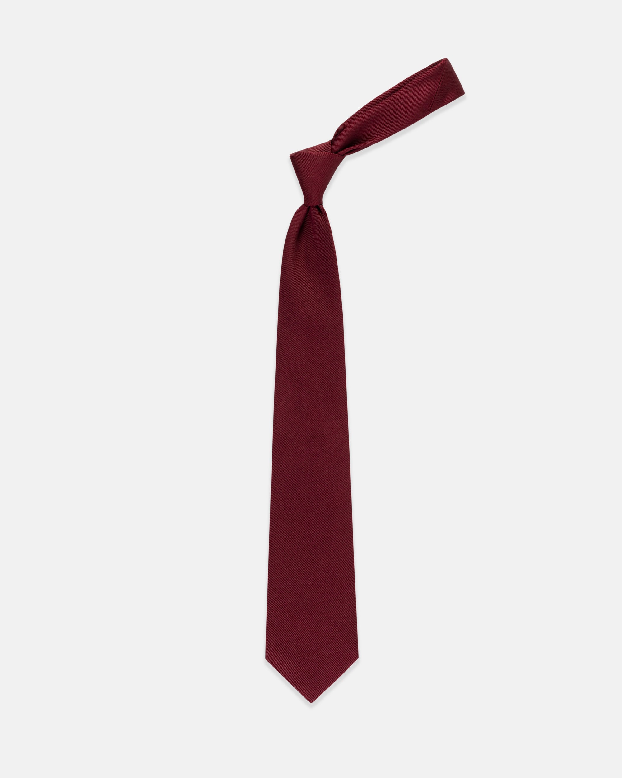 Burgundy Silk Repp Solid Tie for Men | Classic Elegant Necktie for Business, Weddings & Formal Events