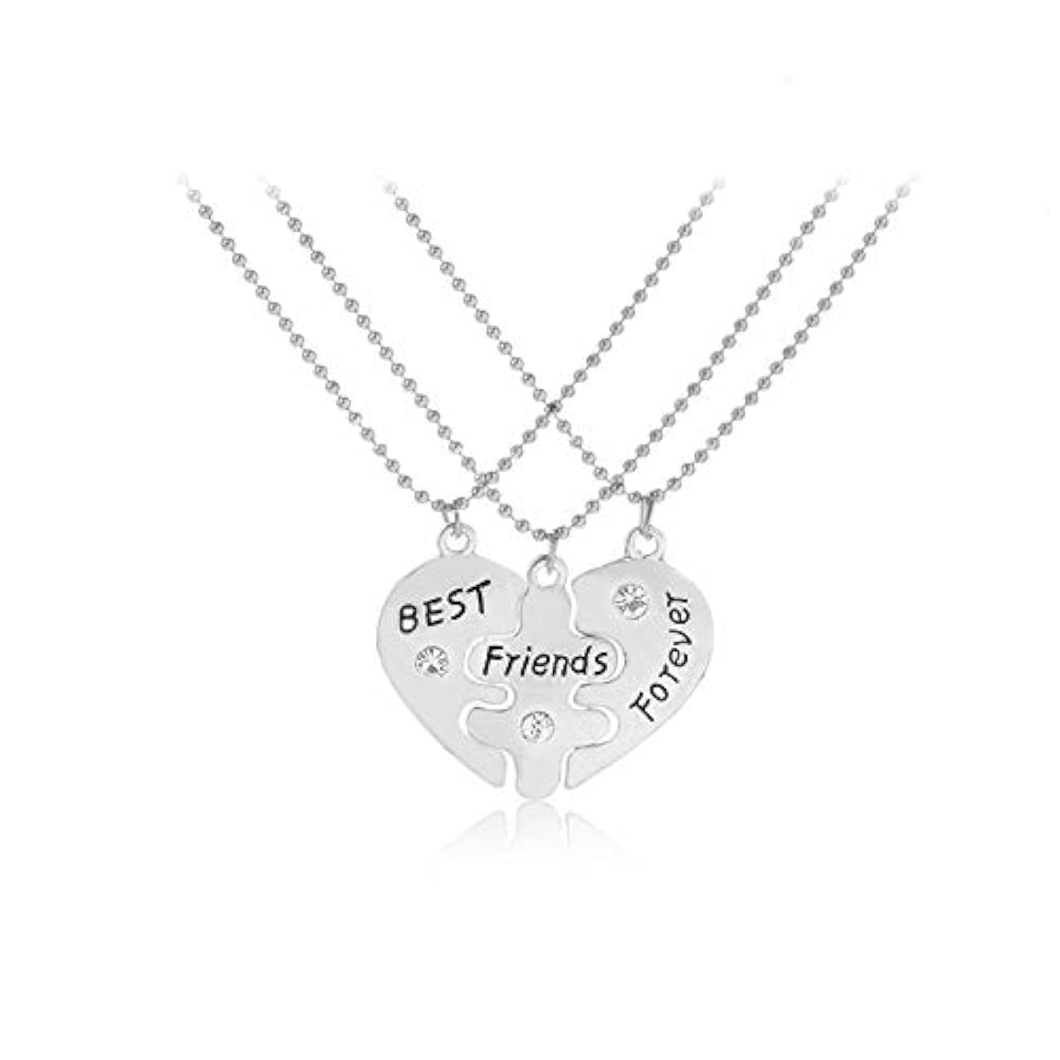 Best Friend Necklace Set for 3 - Matching BFF Jewelry Gifts for Women, Girls Birthday Present for Besties, Sister Friendship Necklaces (3 Pieces) - Perfect for Anniversaries, Graduations, and Special Occasions