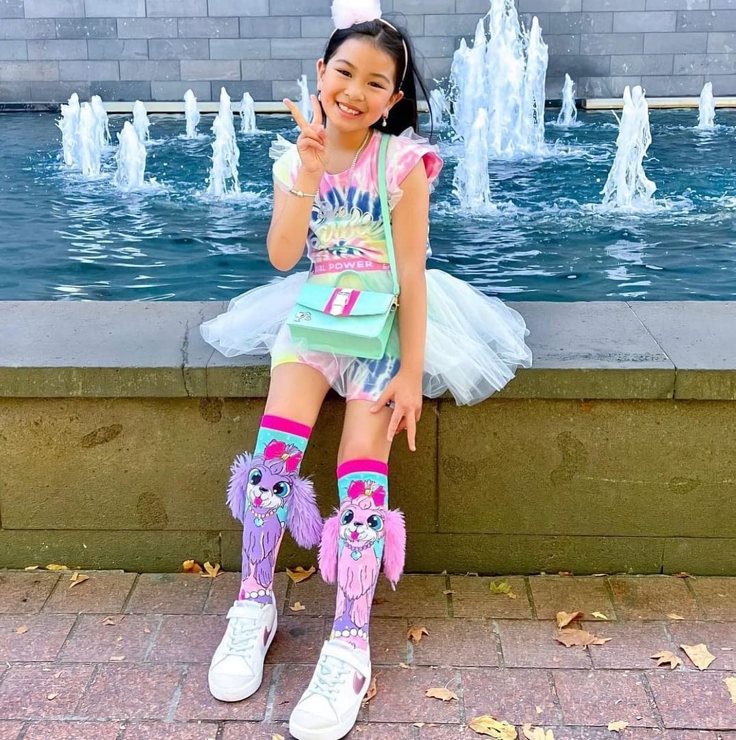 Cute Coco in Paris Knee High Socks with Fluffy Ears - Fashionable Women's Novelty Socks for Cosplay, Gifts, and Kawaii Outfits