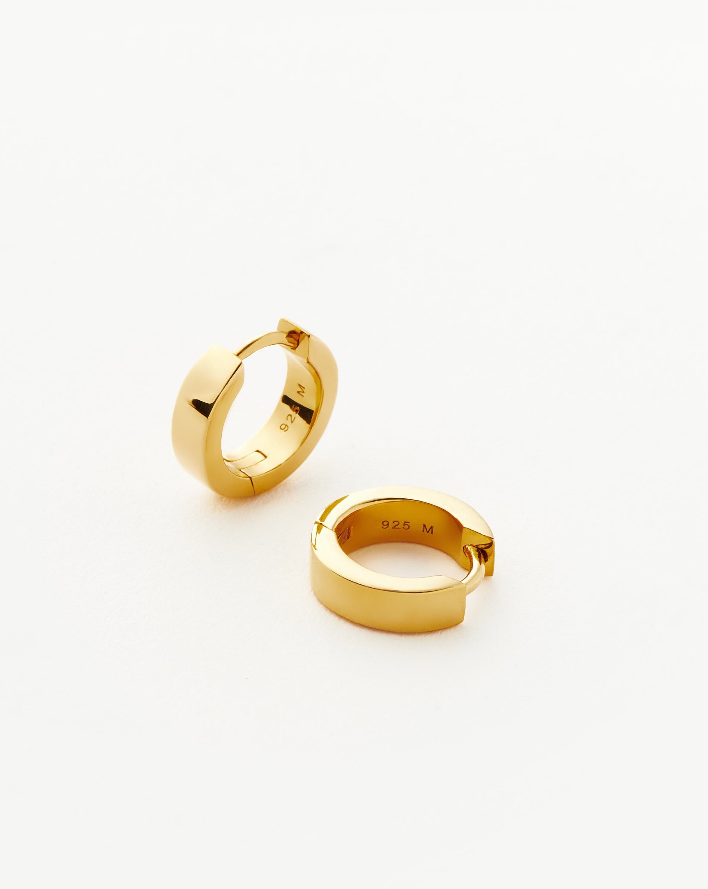 Chubby Tunnel Huggies Earrings | 18k Gold Vermeil Huggie Hoops for Women - Perfect for Everyday Wear, Parties & Gifting