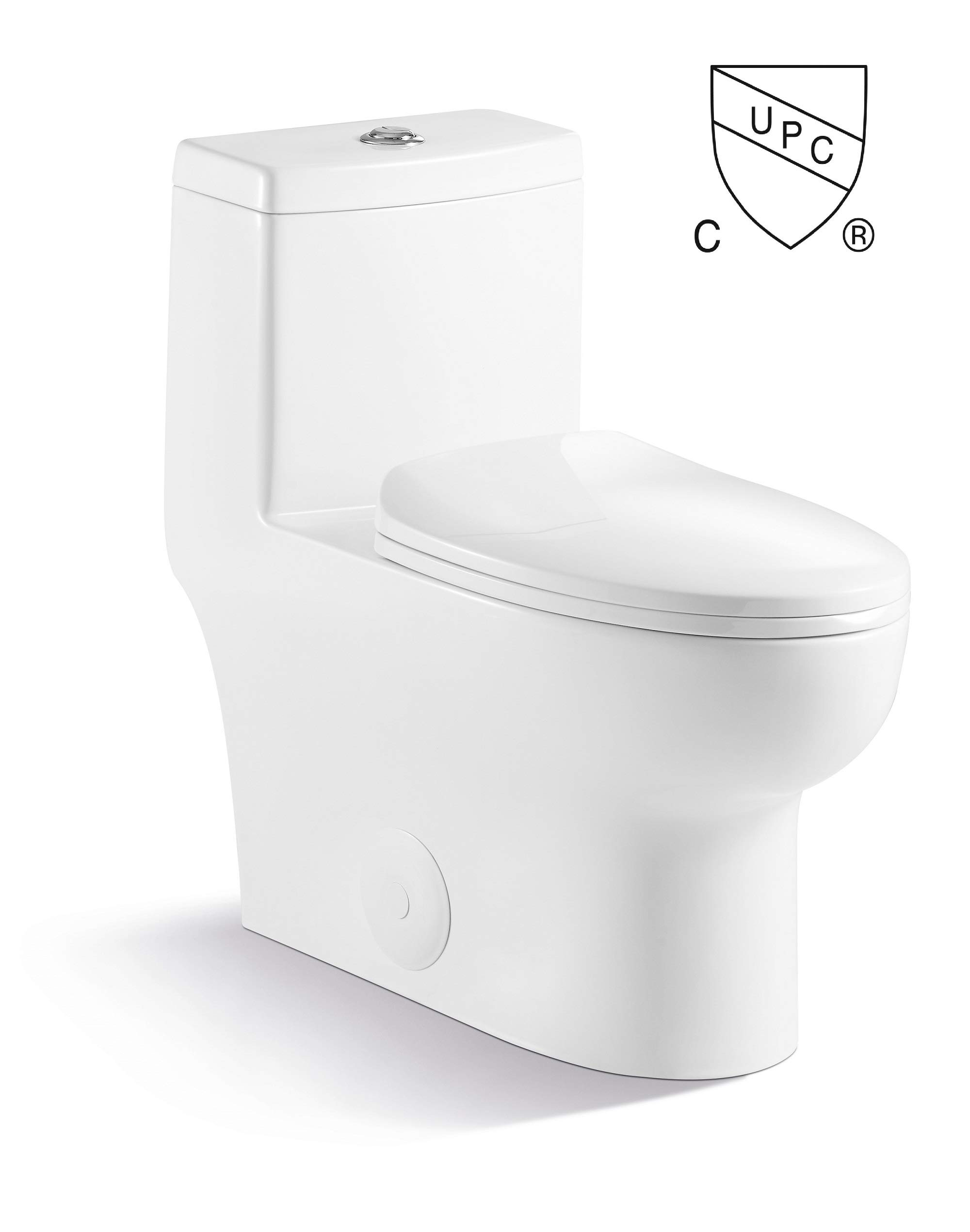 Kingsman One Piece Toilet - Modern Elongated Dual Flush 1.2/1.6 GPF with Soft Close Seat | Durable Comfort Design for Bathroom & Home | Water Saving White Toilet Bowl for Contemporary Spaces