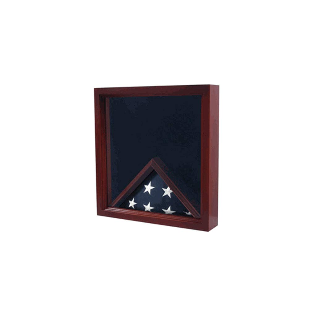 Air Force Flag Shadow Box with Medal Display Case - Premium Cherry Wood Military Memorabilia Display for Home, Office, or Gift