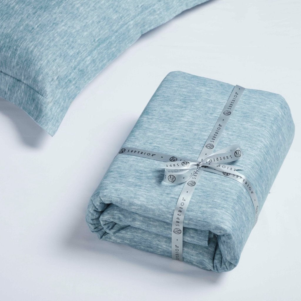 Soft & Cozy Melange Flannel Cotton Two-Tone Brushed Duvet Cover Set - King Size Bedding for Winter Warmth & Comfort