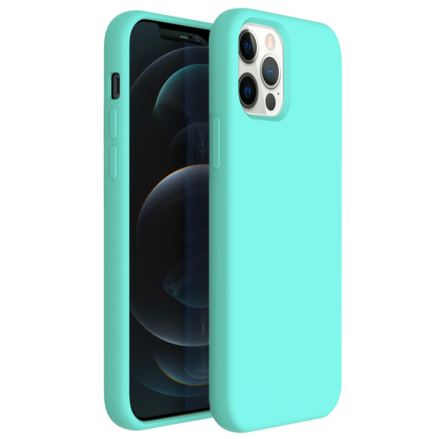 ZUSLAB Ultra-Thin Silicone Case for Apple iPhone 12/12 Pro - Liquid Silicone Rubber Shockproof Cover with Full Protection (Mint Green) | Perfect for Everyday Use, Travel & Outdoor Activities