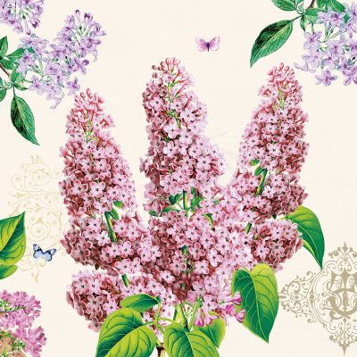 Syringa Floral Lunch Napkins - 20 Pack | Premium Disposable Paper Napkins for Parties, Picnics & Dining | Elegant Floral Design for Home & Restaurant Use
