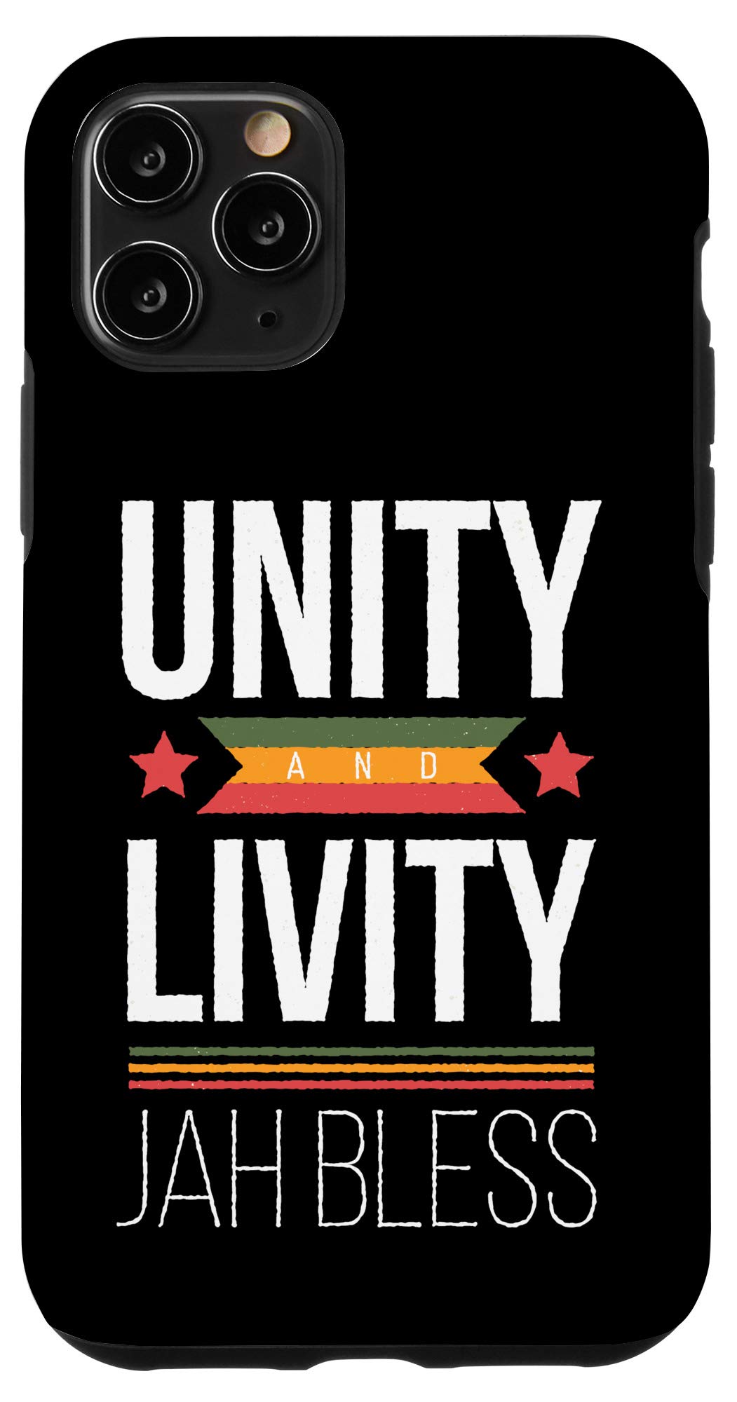 iPhone 11 Pro Case - Rastafari Reggae Music Inspired Design with Jamaica Flag Colors (Red, Green, Yellow) - Perfect Gift for Reggae Lovers & Music Festival Goers