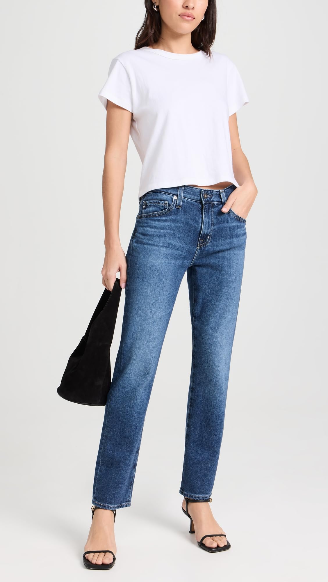 AG Adriano Goldschmied Women's Ex-Boyfriend Jeans - High Waist Distressed Denim Pants for Casual Wear & Everyday Outfits