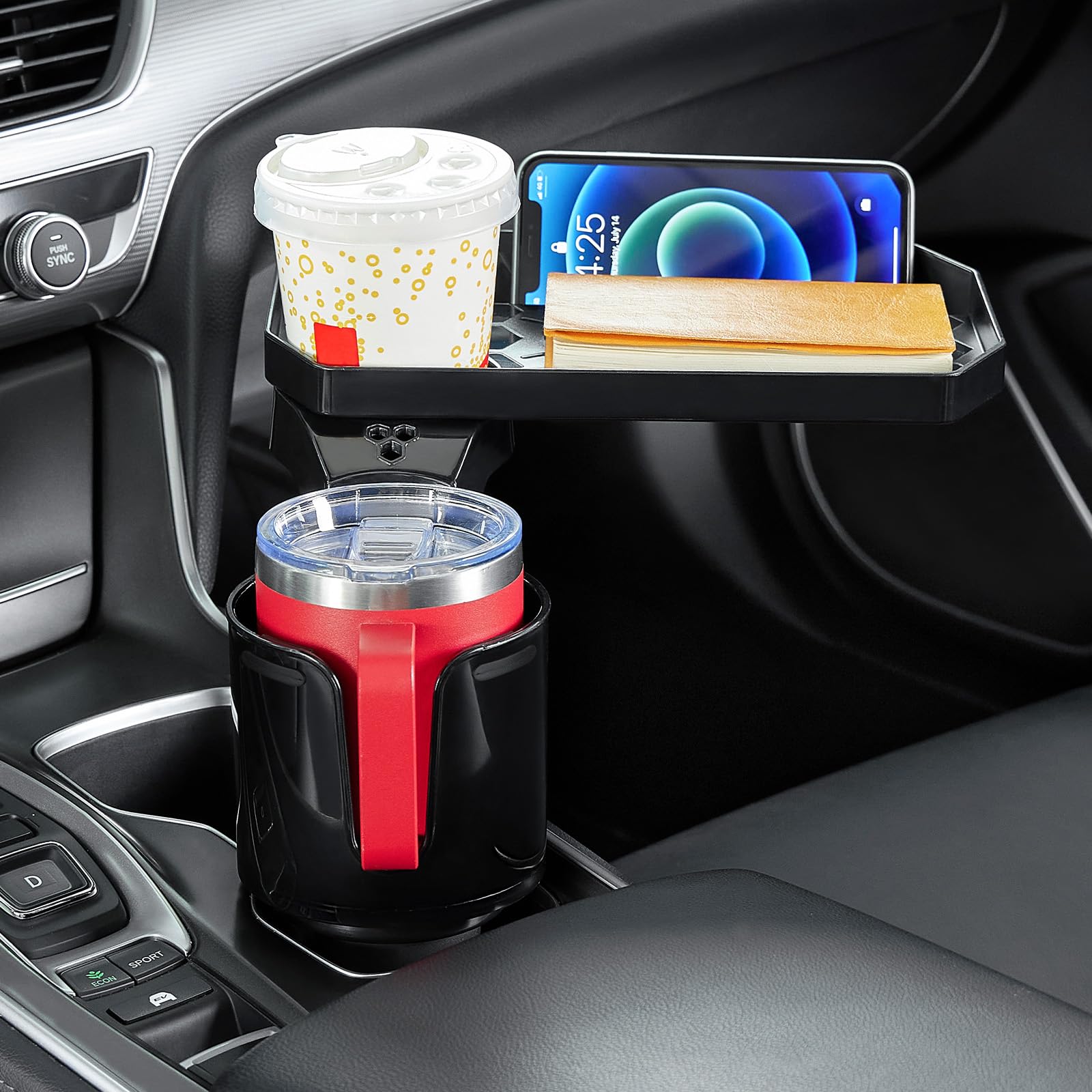JoyTutus Car Cup Holder Expander - 360° Rotating Adjustable Cup Holder Tray for 18-40 oz Travel Mugs & Tumblers (Fits 2.75-3.25