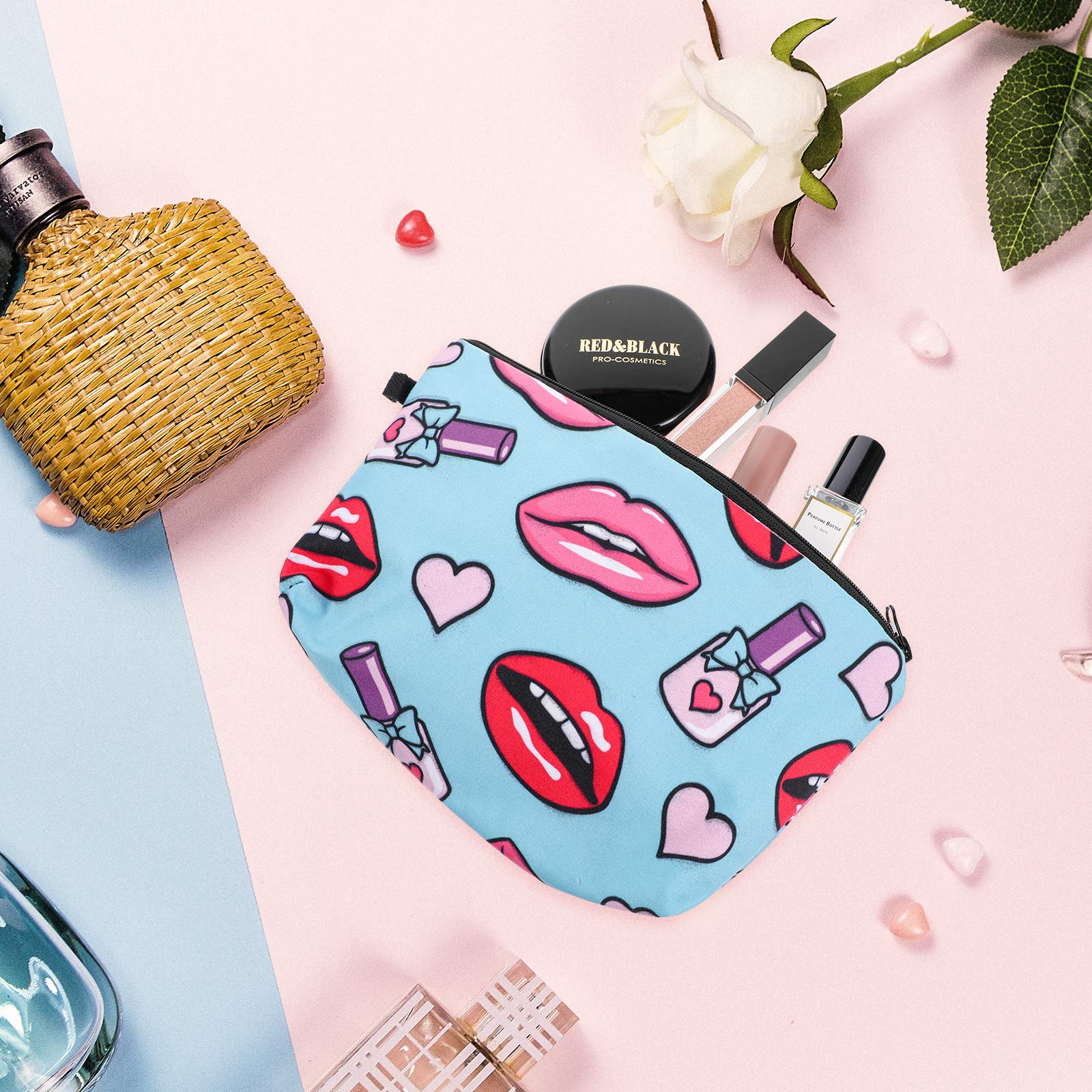 3D Printed Polyester Makeup Bag - Waterproof Cosmetic Organizer for Travel, Storage & Daily Use | Portable Lipstick & Beauty Essentials Case | Perfect for Gym, Vacation & On-the-Go Touch Ups
