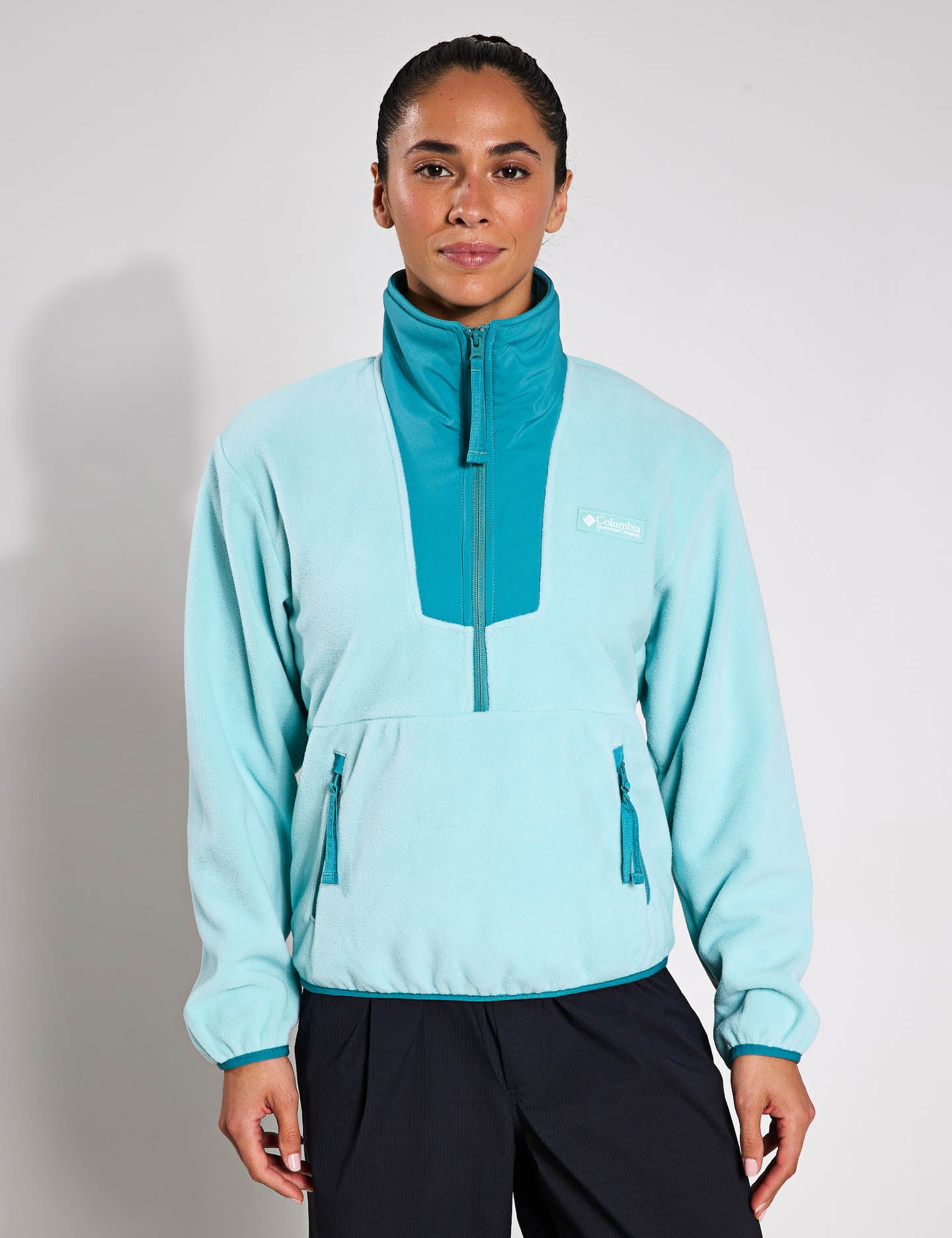 Sequoia Grove 1/2 Zip Fleece Pullover - Soft & Warm Quarter-Zip Sweatshirt for Men & Women | Outdoor Hiking, Camping & Casual Wear (Spray/Teal)