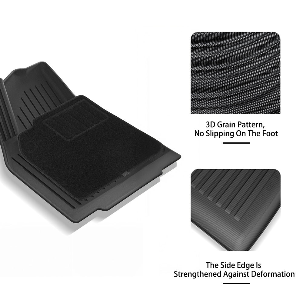 2025+ Tesla Model Y Juniper Right Hand Drive Custom Fit TPE All Weather Floor Mats with Detachable Carpet - Eco-Friendly, OEM Precision, Durable Protection for Rain, Snow & Mud | Perfect for Daily Commute, Road Trips & Off-Road Adventures